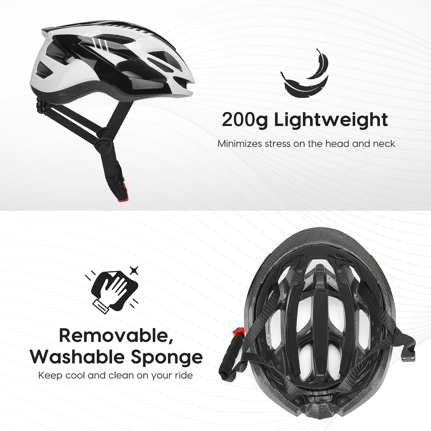 Detalle de DmTown Bike Helmet (Men & Women) with Adjustable 55–62cm Fit, 19 Oversized Vents and Removable Padding