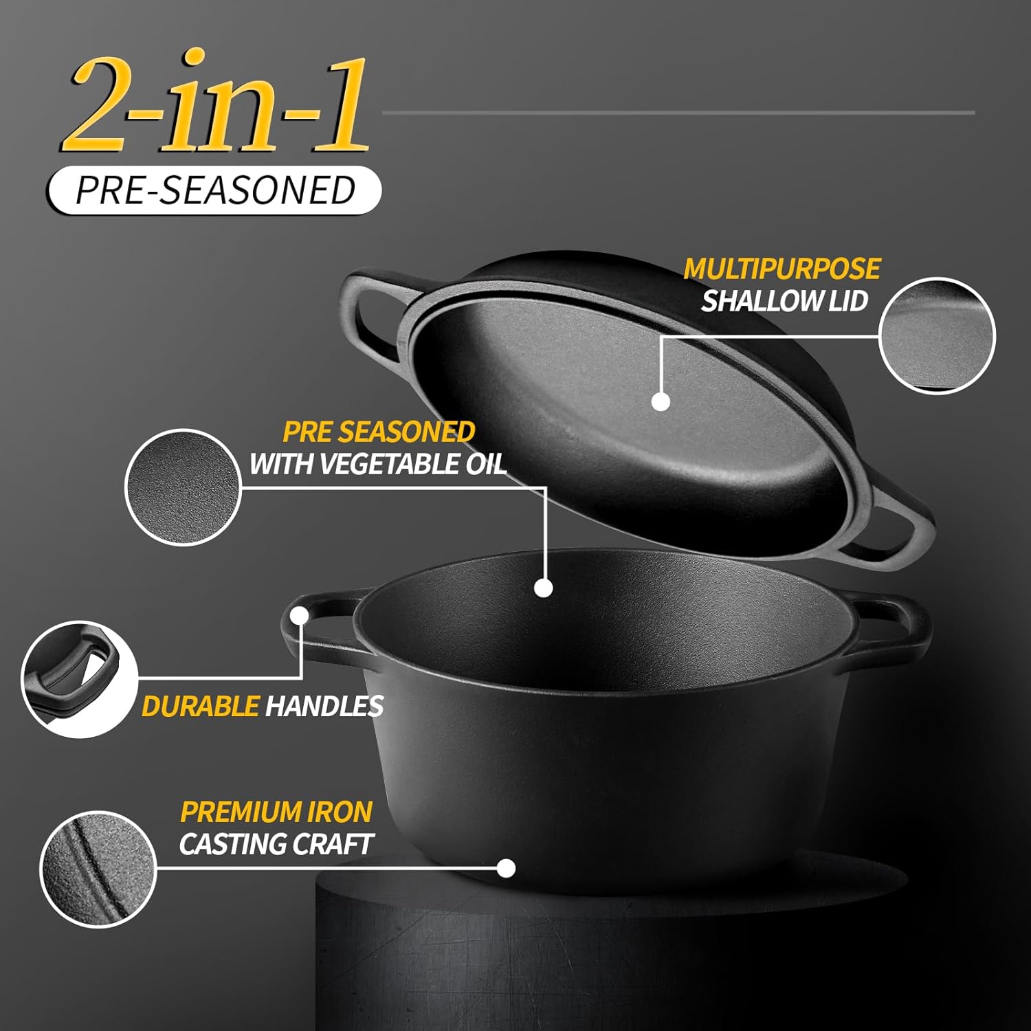 Detalle 2 de EDGING CASTING 2-in-1 Cast Iron Dutch Oven 🥣
