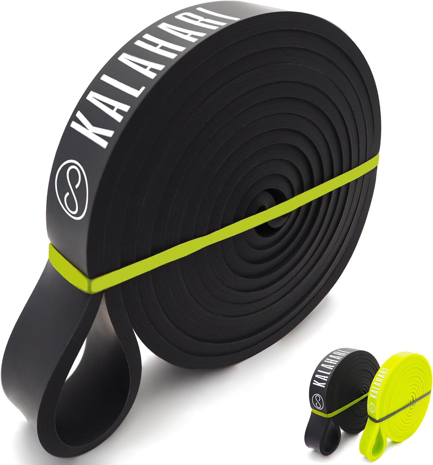 Detalle de KALAHARI Resistance Band Black weerstandsband van latex, 10 tot 30 kg