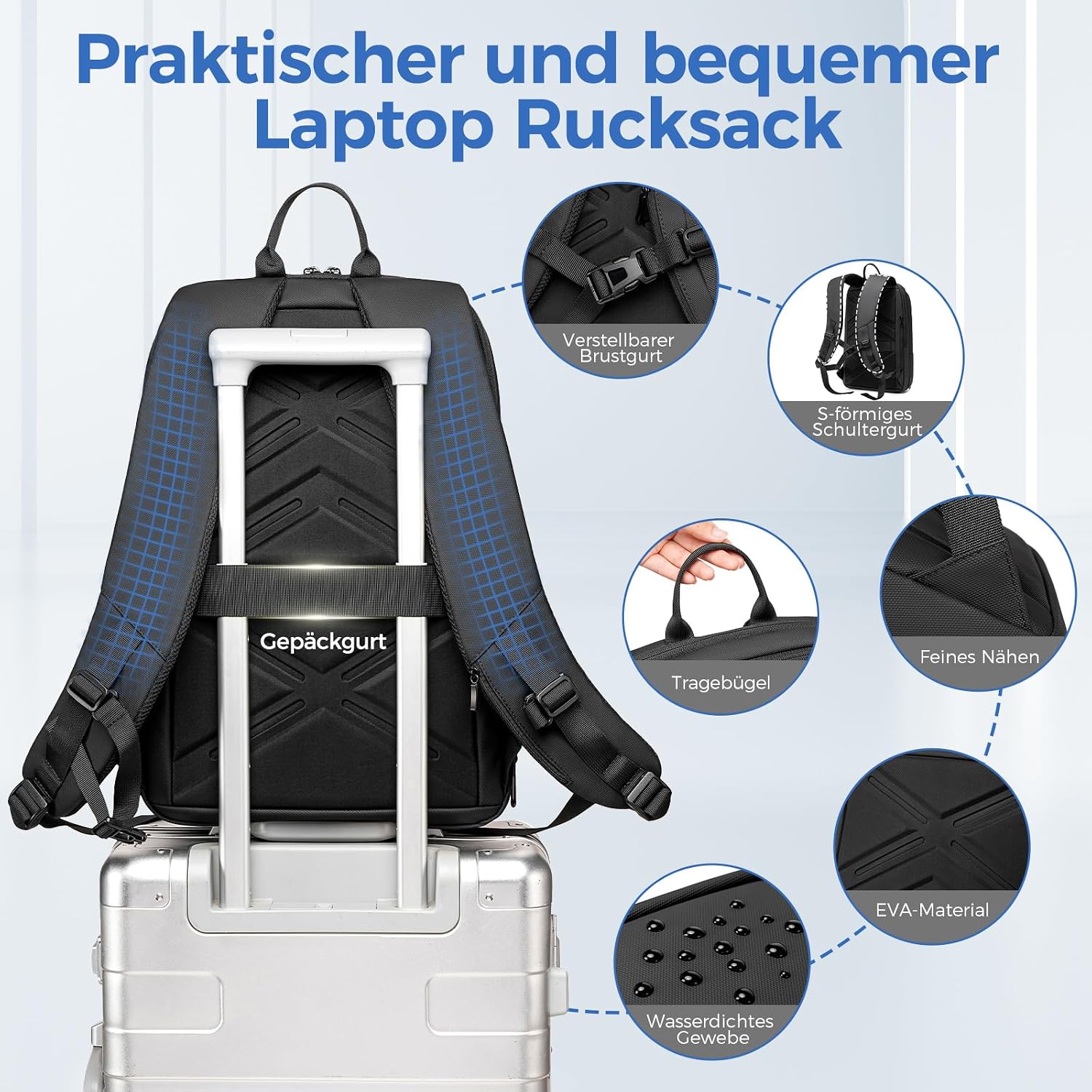 Thumbnail 3 de Fenree.geer Laptop Business Rucksack Herre – Leichter Slim 15,6" mit USB