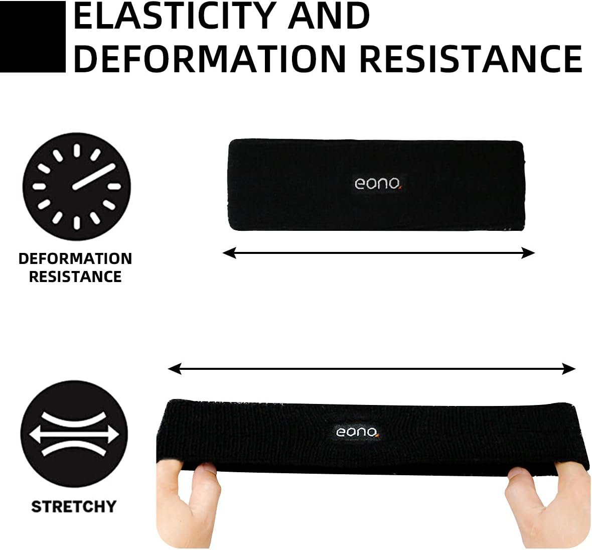 Detalle 2 de Eono Elastic Sports Headband 2Pack - High Absorption