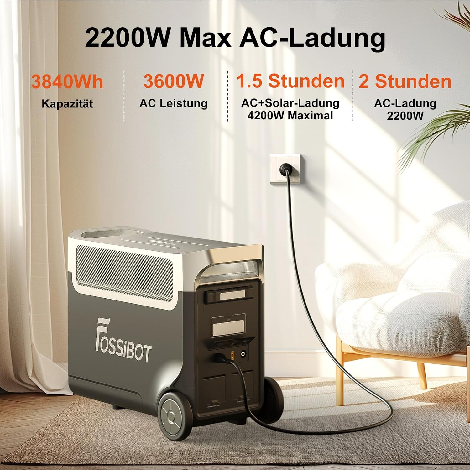 Detalle 2 de FOSSiBOT F3600 Pro Powerstation 3840 Wh