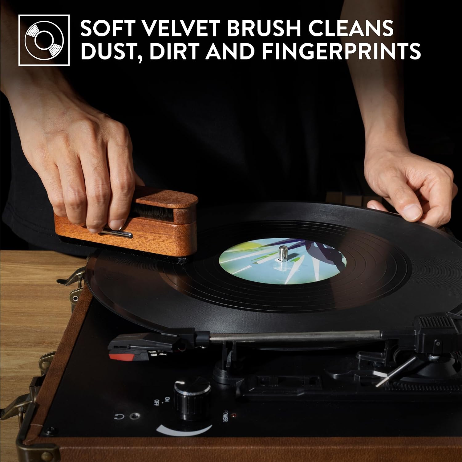 Detalle de Big Fudge Vinyl 2-in-1 Wooden Record Cleaning Brush