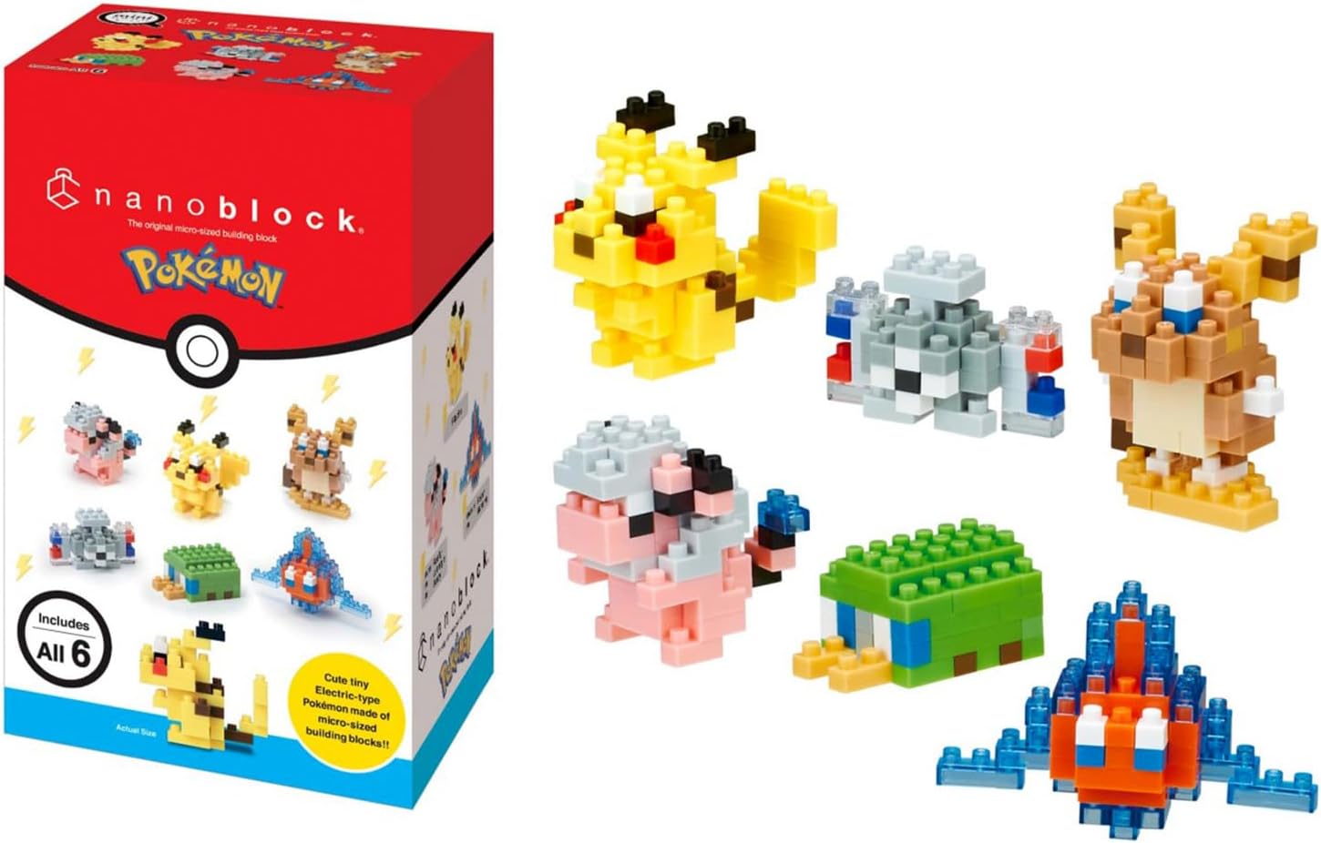 Thumbnail 6 de Bandai Nanoblock Pokémon Normal-Typ Pack NBPM14B – 6 Mini-Figuren zum Zusammenbauen