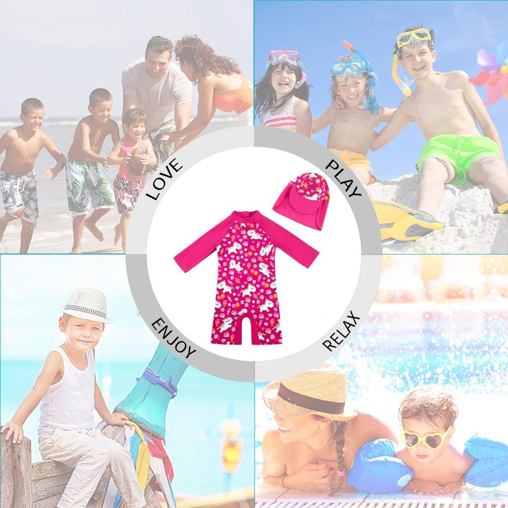 Detalle de upandfast Baby Girl One Piece Swimwear with Sun Hat – UPF 50+ Protection