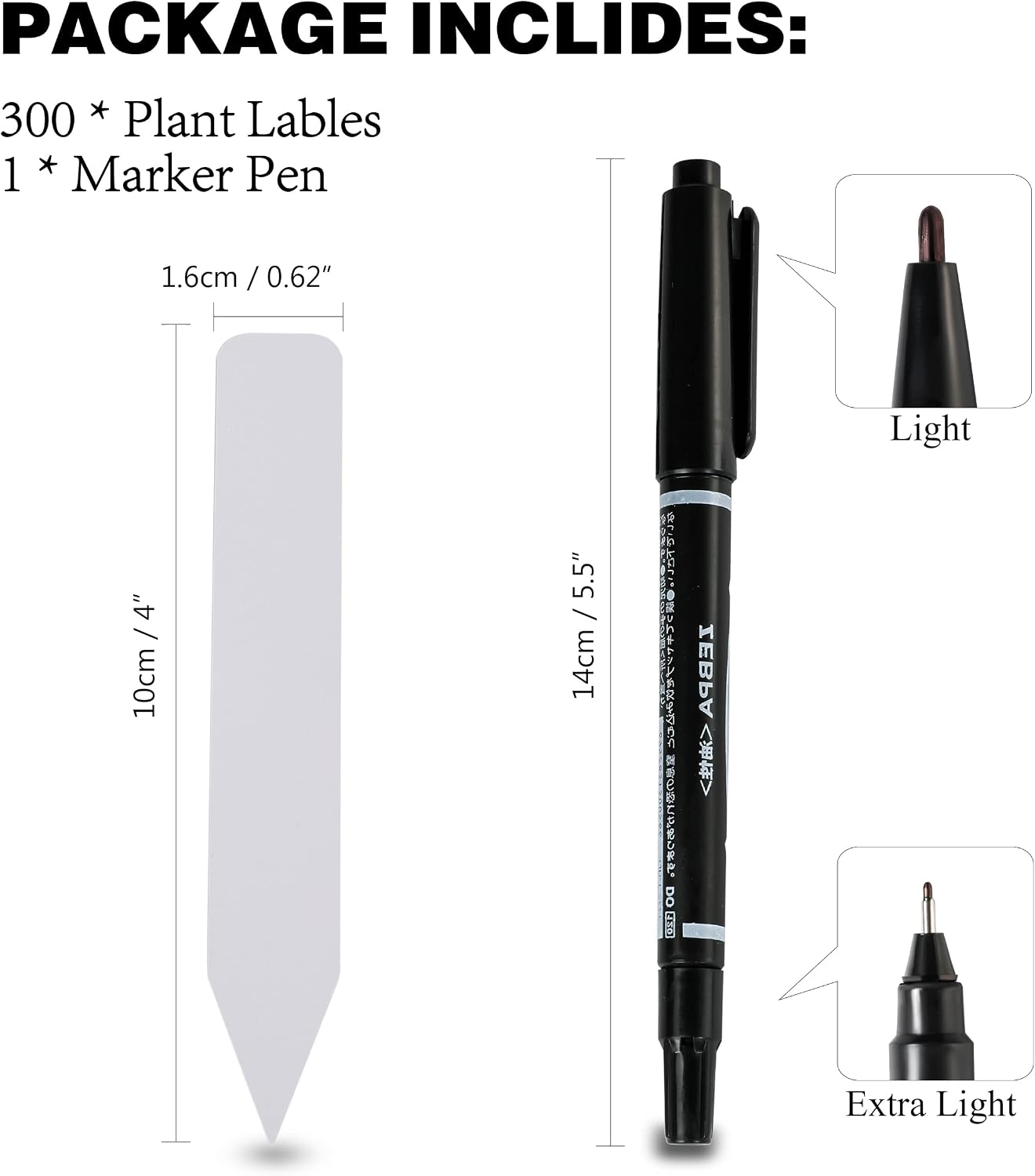 Thumbnail 1 de TDHDIKE 4-Inch Plastic Plant Labels, 300-Pack with Permanent Marker