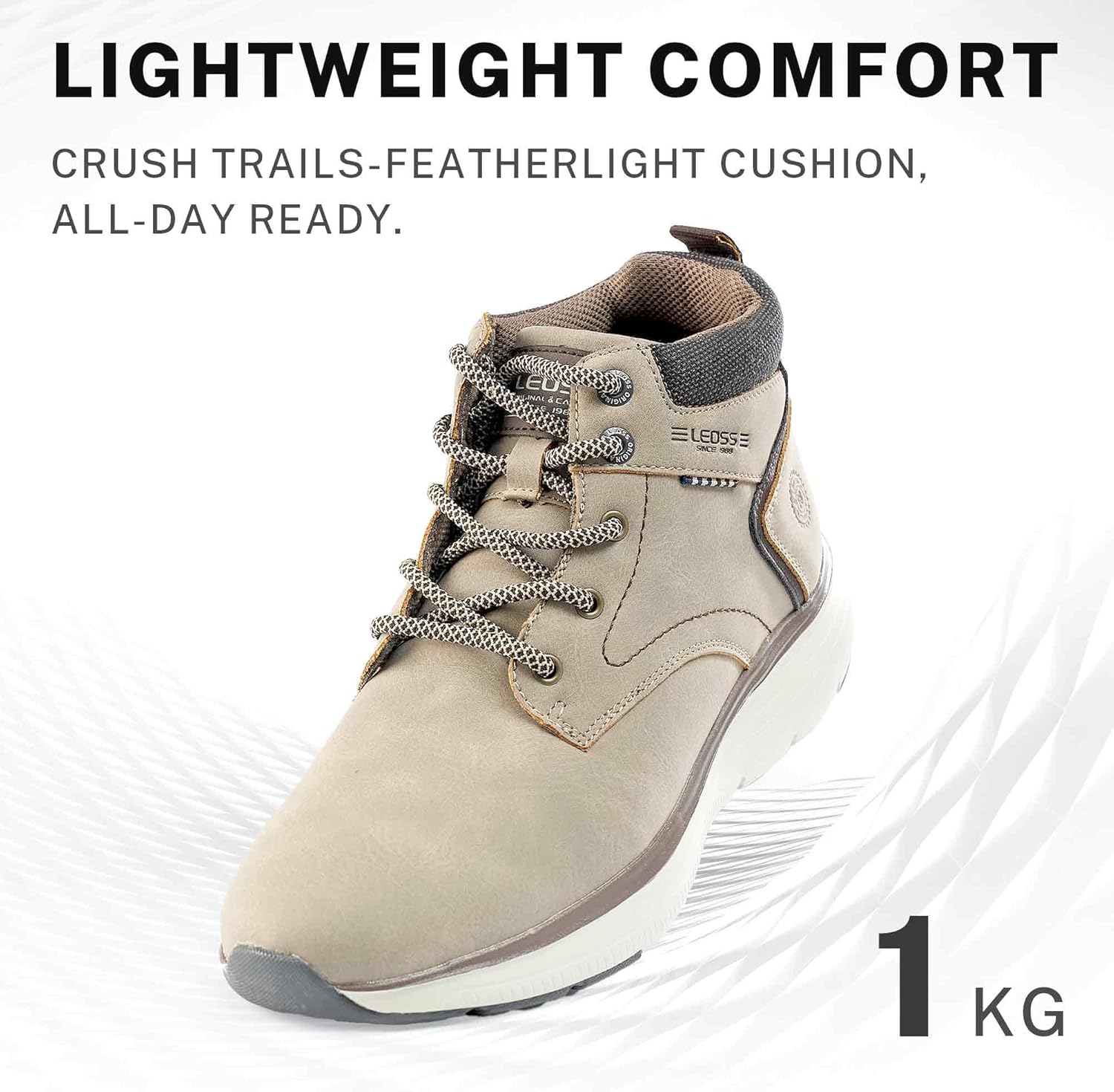 Thumbnail 5 de LEOSS ORIGINAL Uomo Sneakers High Top: leggere e traspiranti per camminare in autunno e inverno