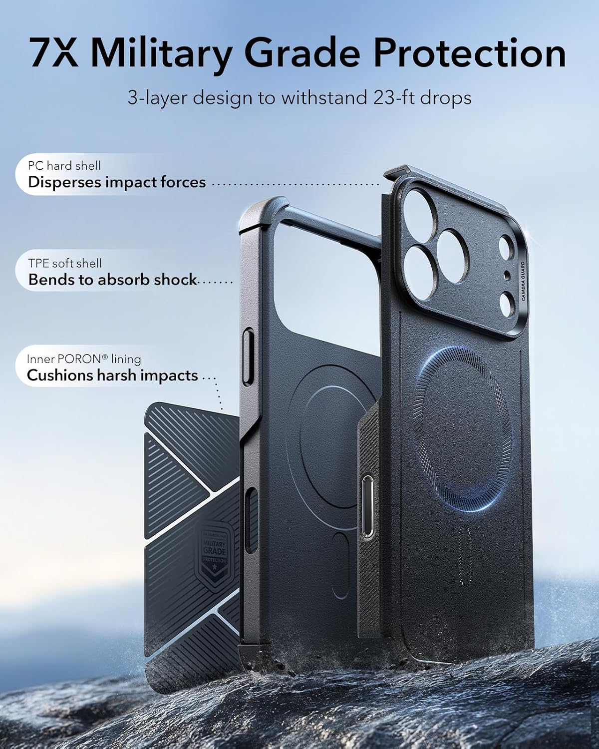 Detalle 2 de ESR iPhone 17 Pro Max Case 7X military protection