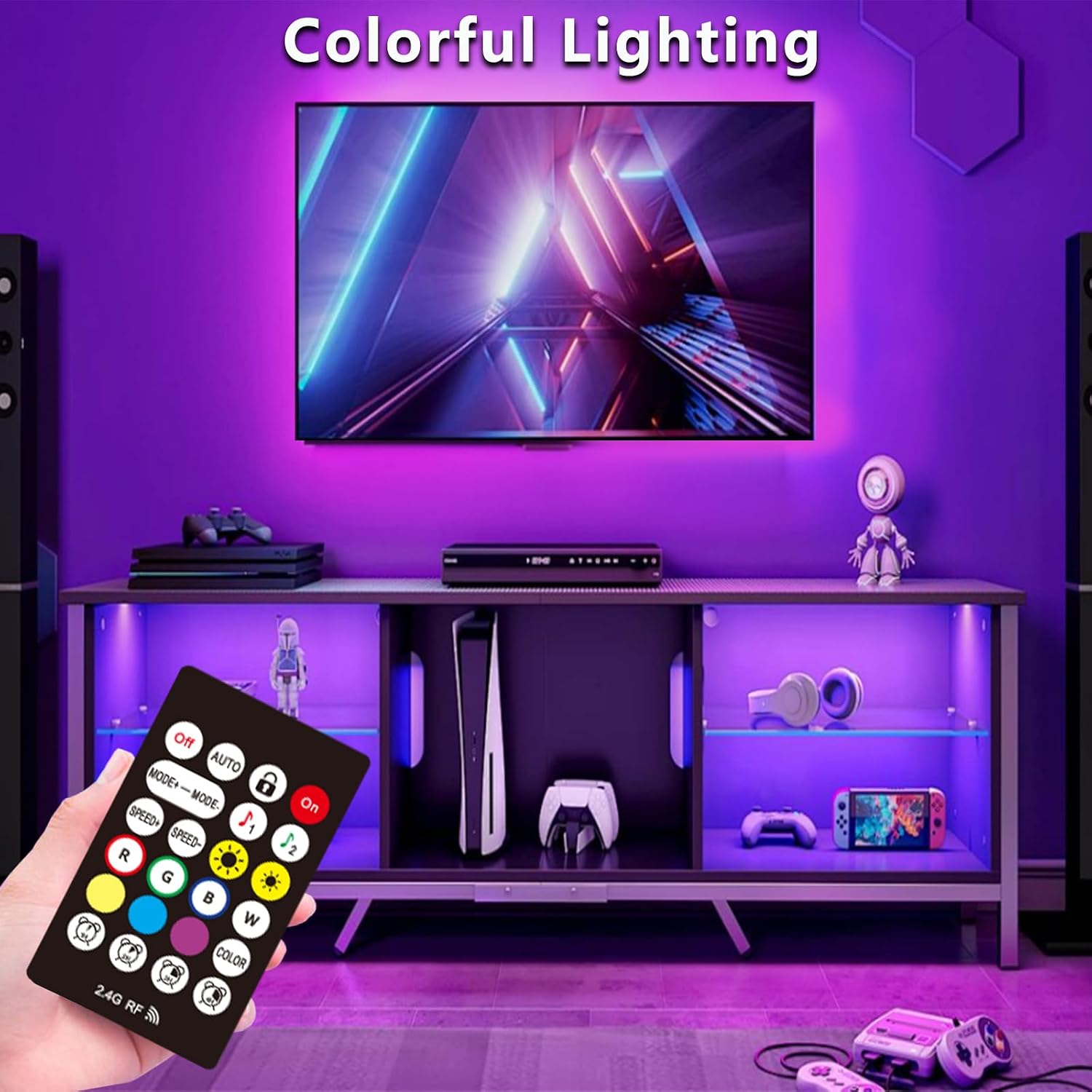 Detalle 2 de httpsmp LED Lights for TV: 5M RGB Backlight for 45–75 Inch Screens