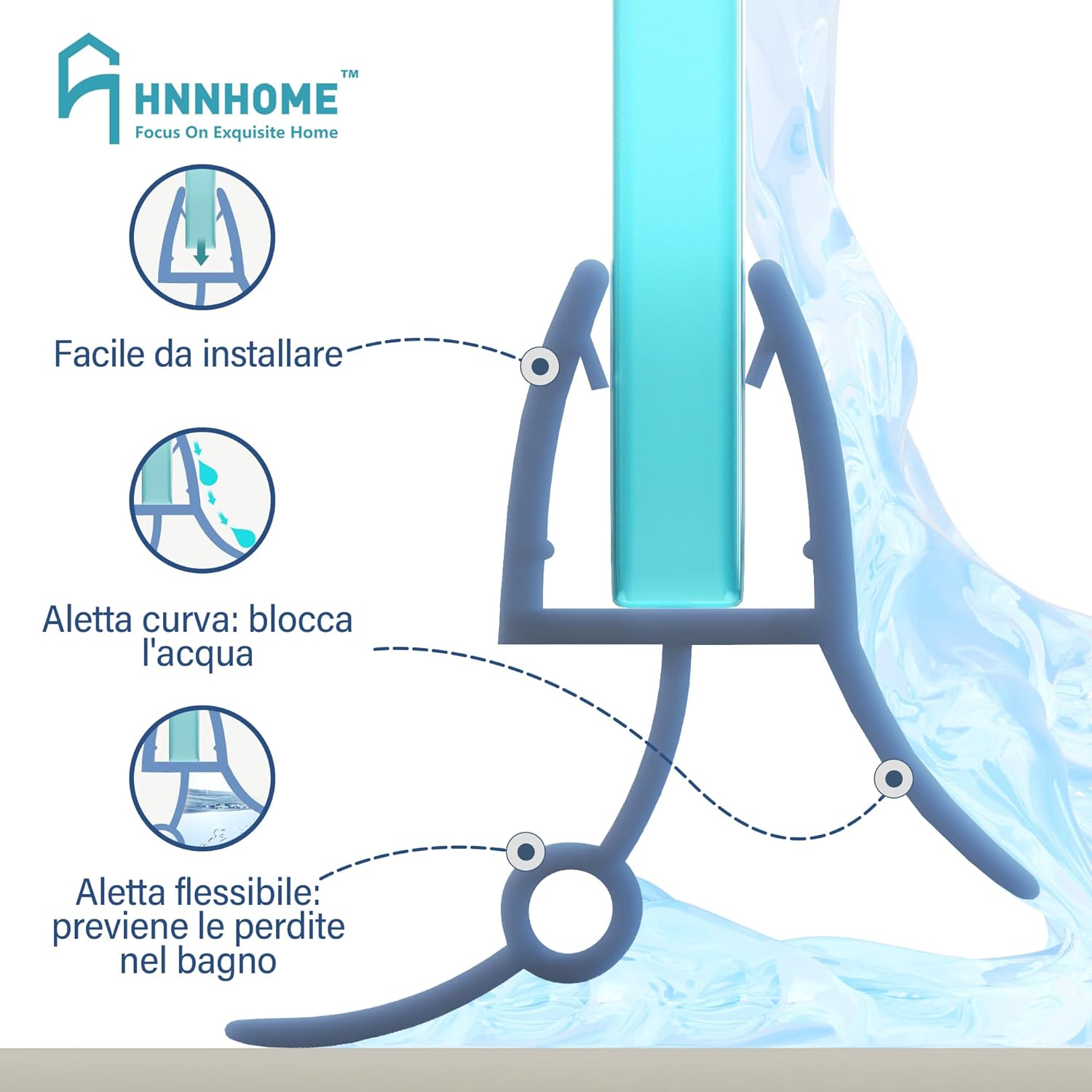 Thumbnail 1 de HNNHOME Guarnizione sigillante per box doccia in plastica gommata, 870 mm, per vetro 4–6 mm