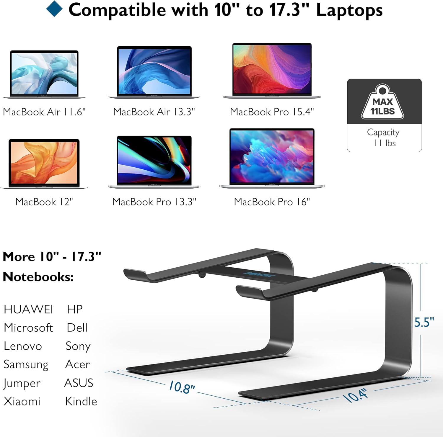 Detalle de BONTEC Ergonomischer Laptop‑Ständer für 10–17,3" Laptops