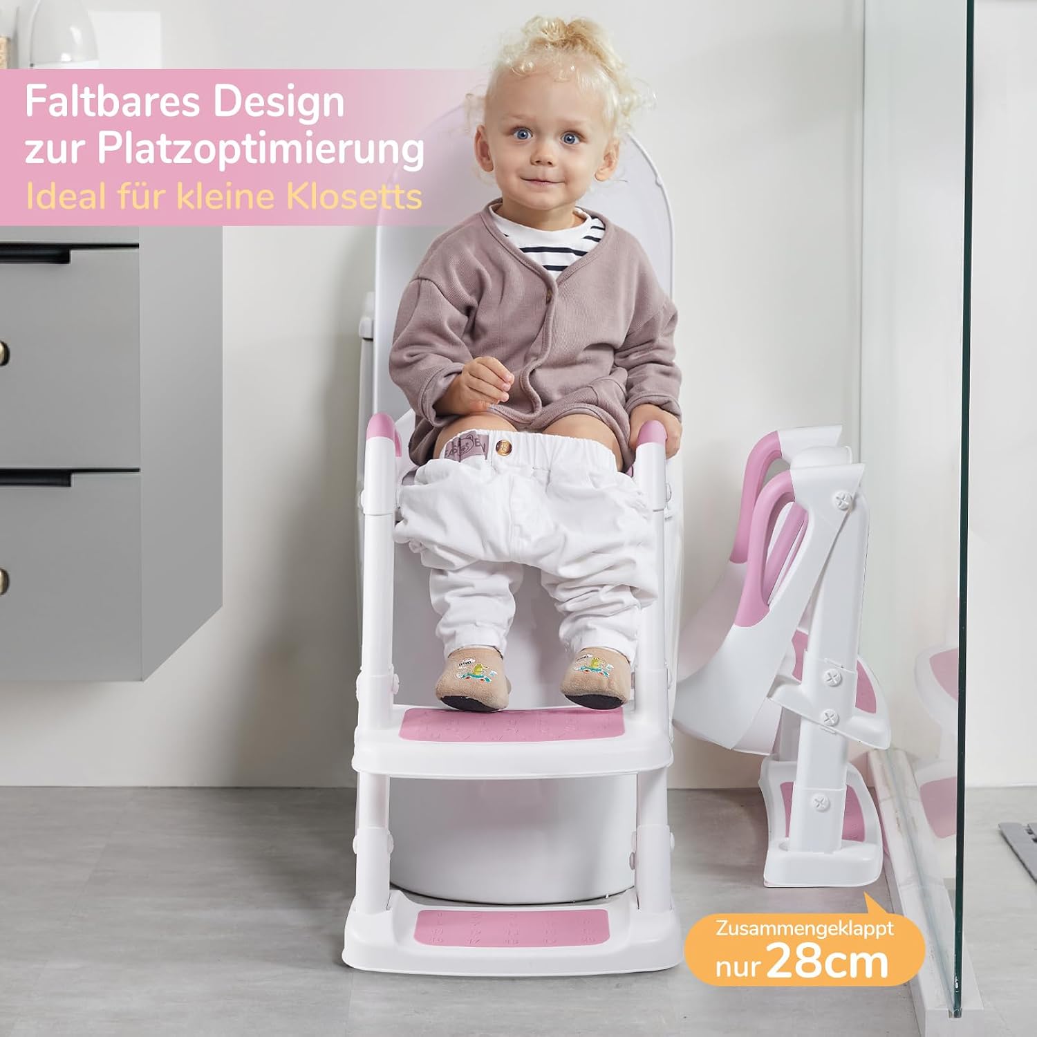 Detalle 2 de DEANIC Toilettensitz Kinder mit Leiter Rosa