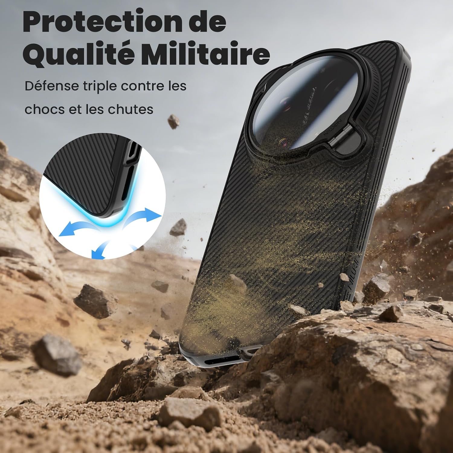 Thumbnail 6 de Coque magnétique Nillkin pour Xiaomi 17 Ultra (6,9 pouces) avec support photo et compatibilité MagSafe — Noir