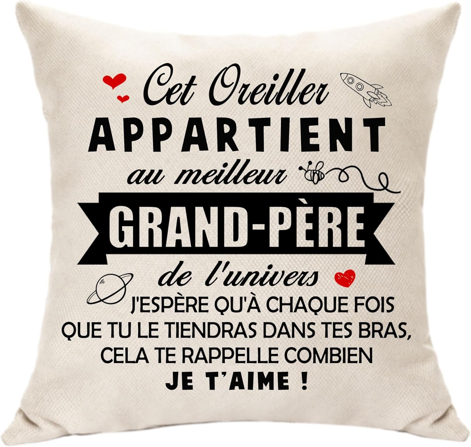 Detalle de Housse de coussin décorative Hasodeo 45 x 45 cm « Le Meilleure Fille de l'Univers »