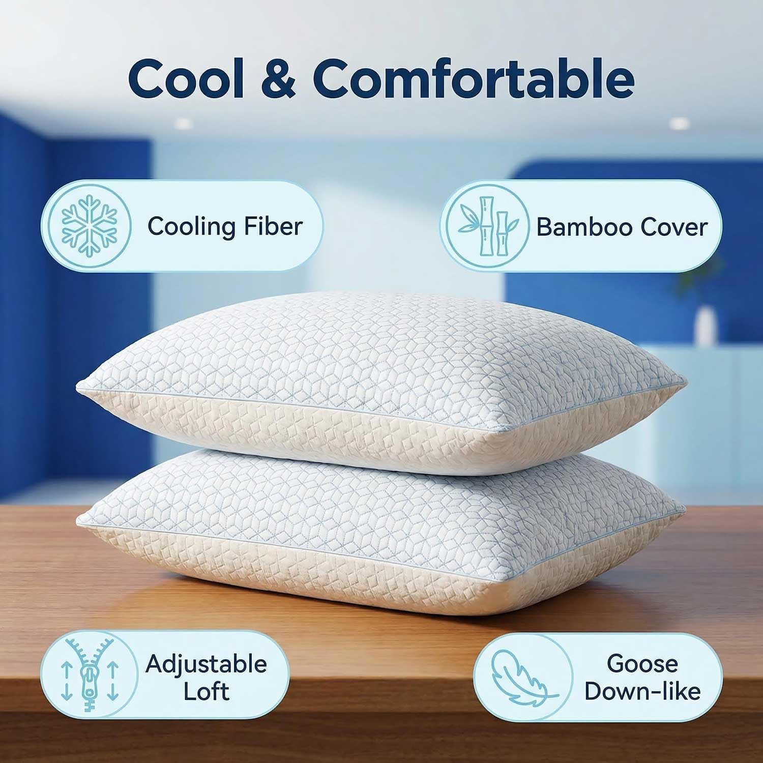 Thumbnail 4 de Faux-goose down pillows, set of 2