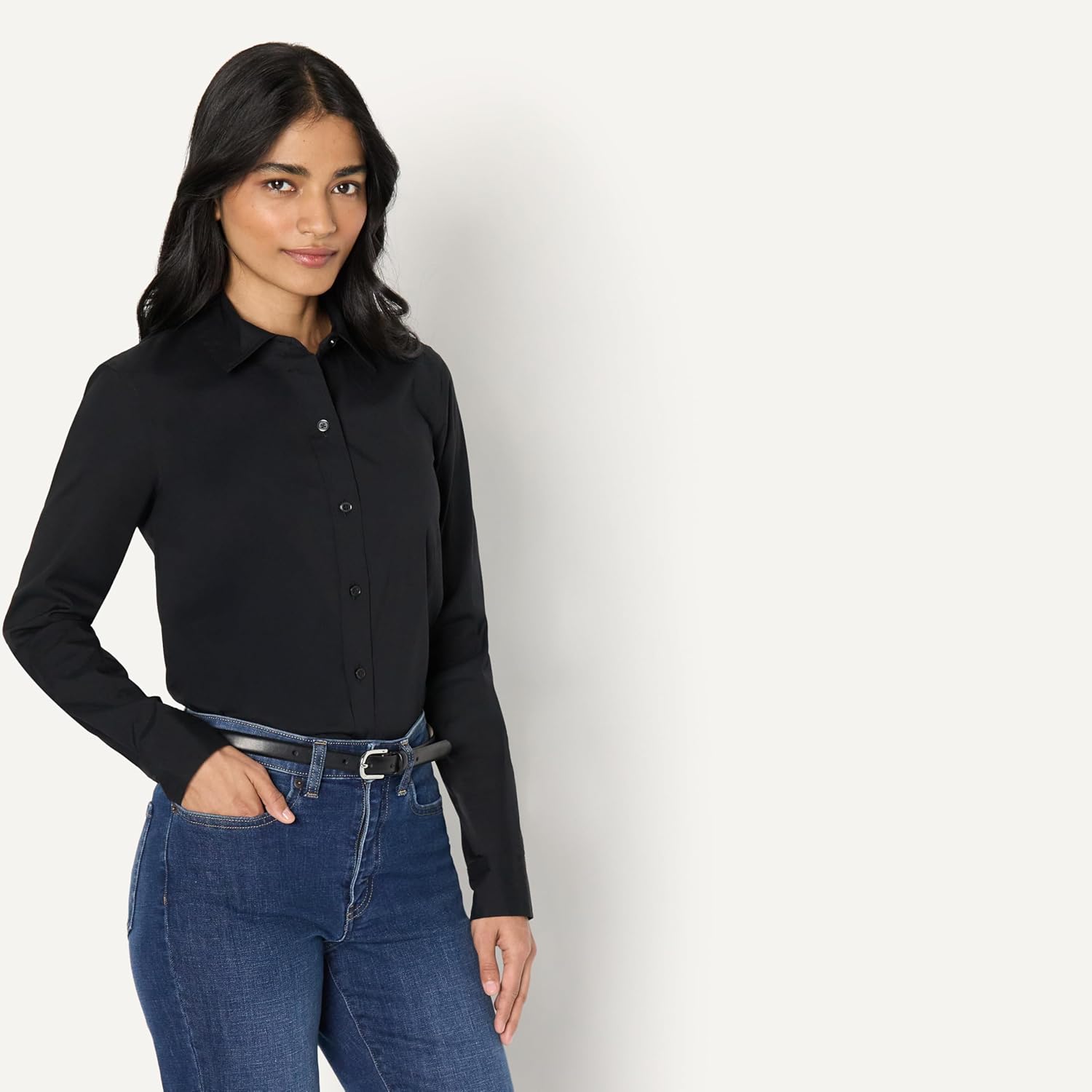 Thumbnail 1 de Amazon Essentials Damen Slim-Fit-Stretch-Popeline-Hemd mit Knöpfen