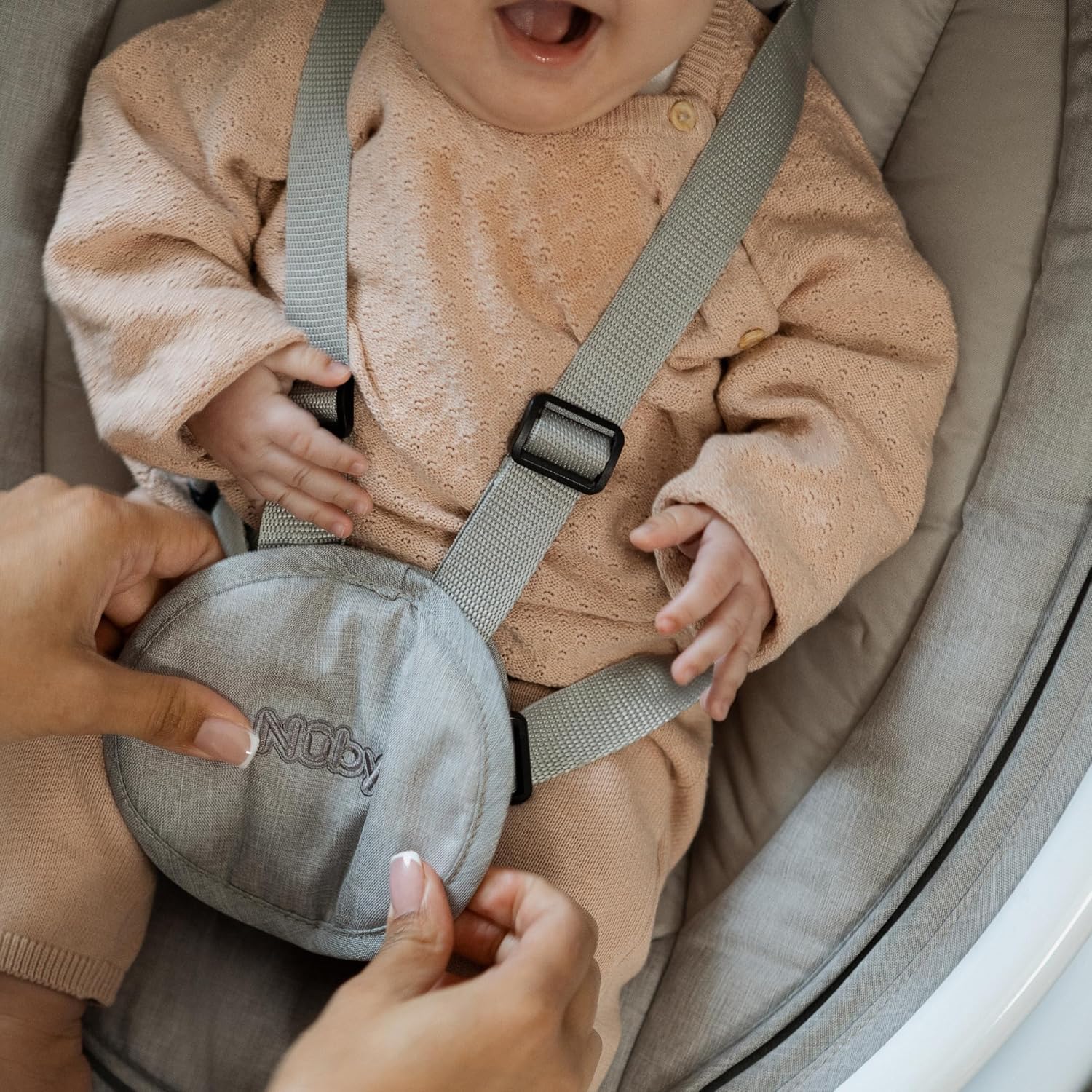 Thumbnail 2 de Nuby Connect Baby Swing Chair – Musical Bouncer with Toy Bar, Remote & Canopy (Grey)