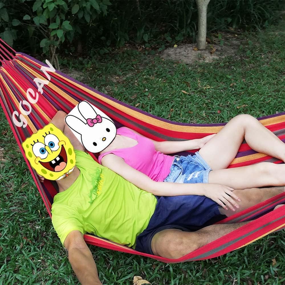 Thumbnail 1 de GOCAN Brazilian Double Hammock 2 Person Extra Large (220x160cm, 300kg) Rainbow XXL