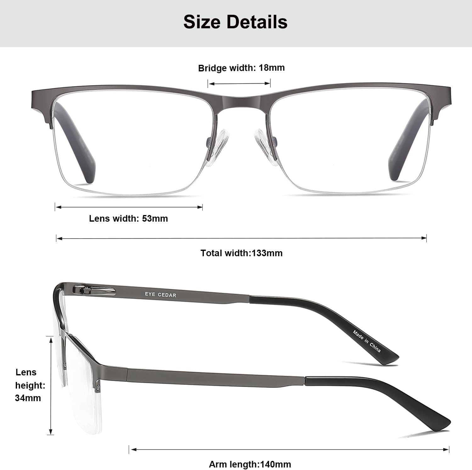 Detalle de Eyecedar 5-Pack Reading Glasses 2.50 📘