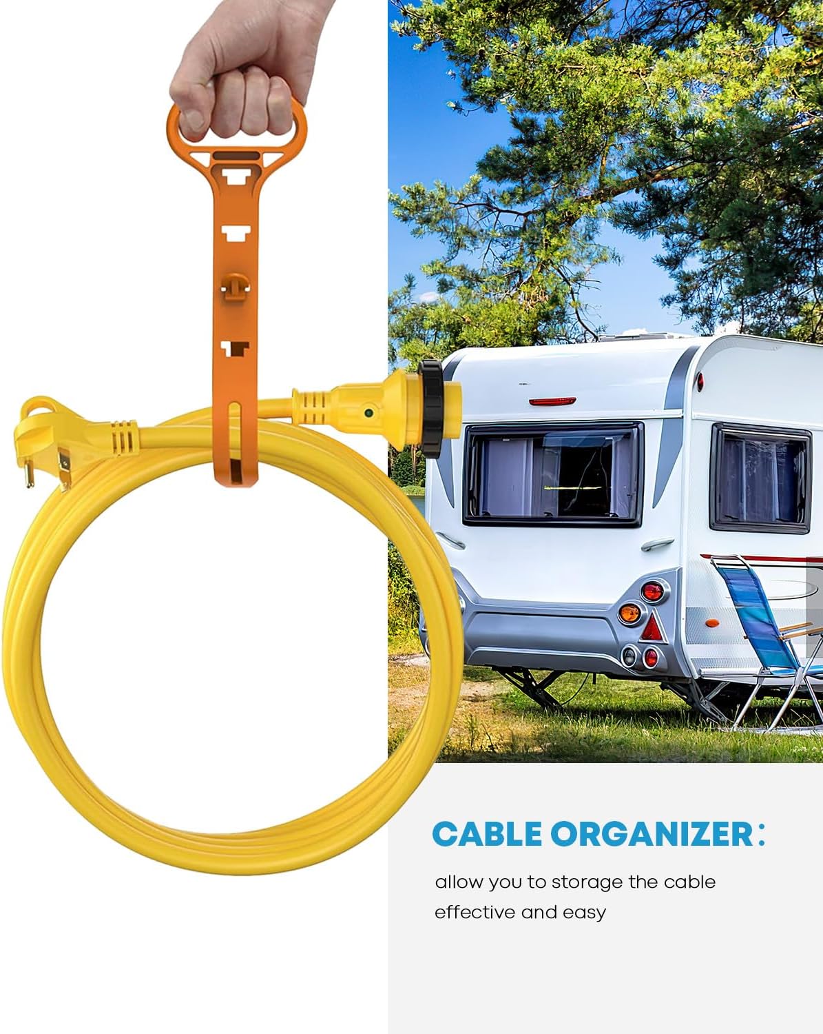 Thumbnail 5 de Kohree 30 Amp RV Power Extension Cord (50 ft) with Locking Connectors and LED Indicator