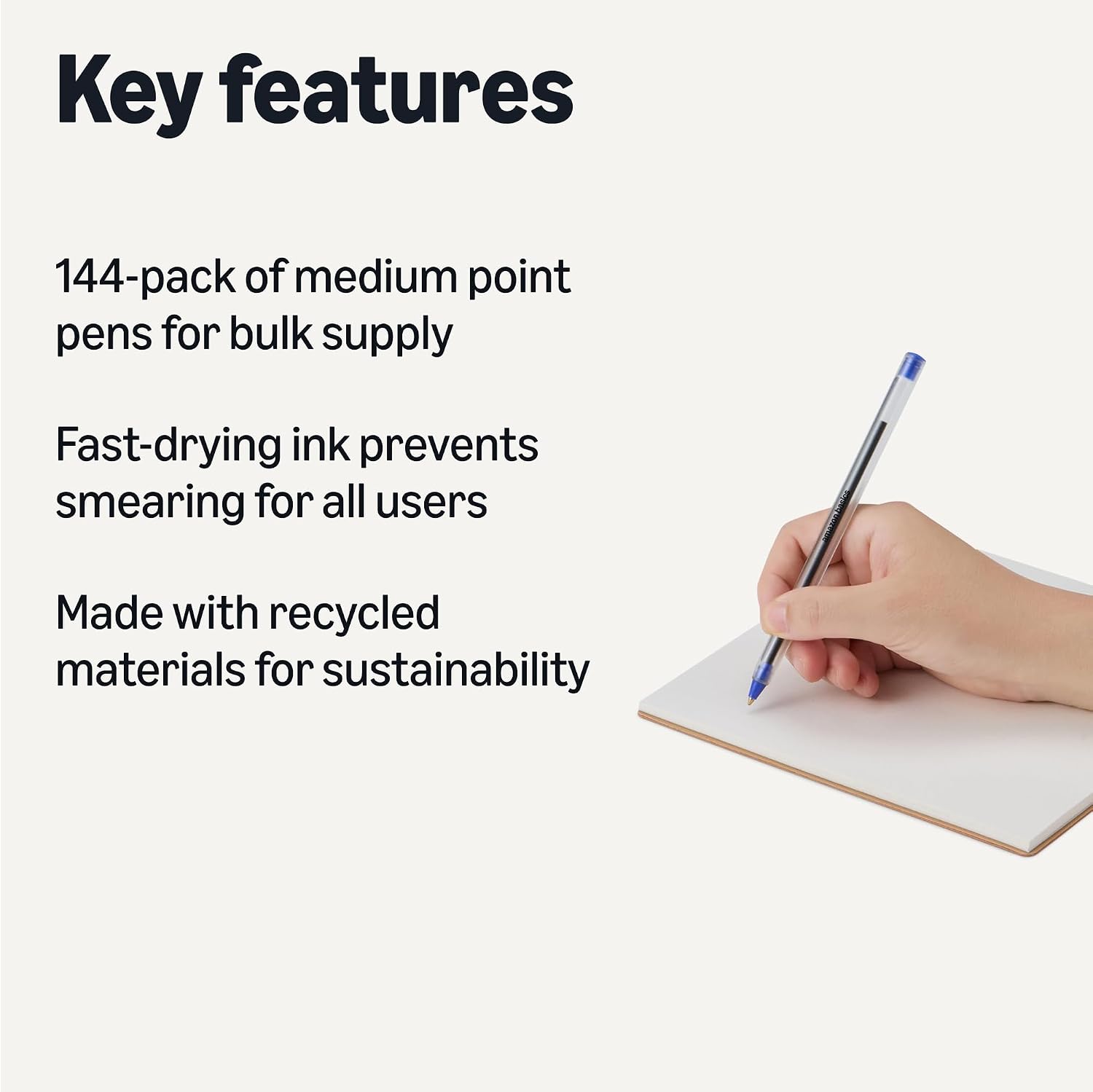Thumbnail 1 de Amazon Basics Ballpoint Pens, 1.0mm Medium Point, Blue Ink, 144-Pack