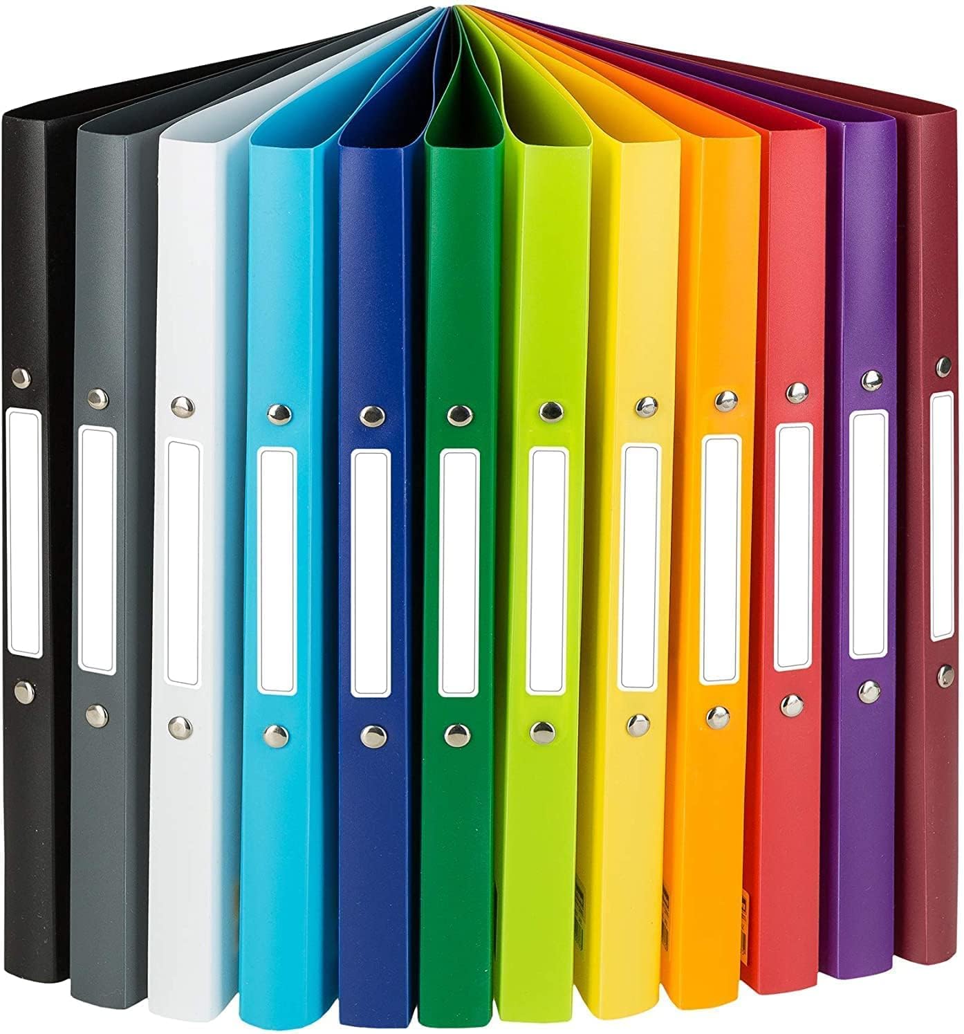 Detalle de Idena 10426 Ringbuch DIN A4 im 12er-Set, 2-Ring-Mechanik 16 mm – 12 Farben