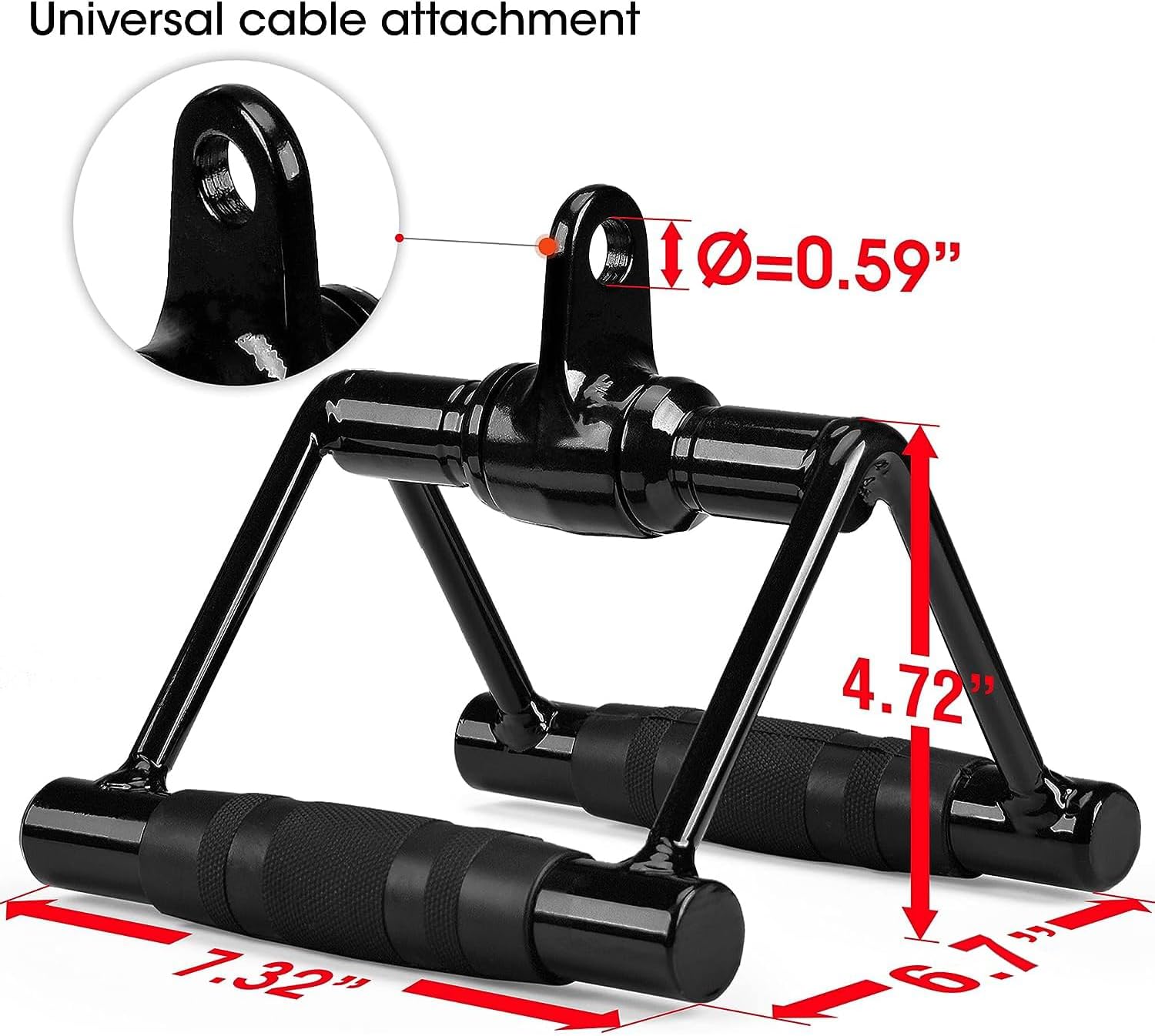 Detalle de Yes4All Corde à triceps, barre en forme de V et barre rotative – ensemble de fixation pour machine à câble