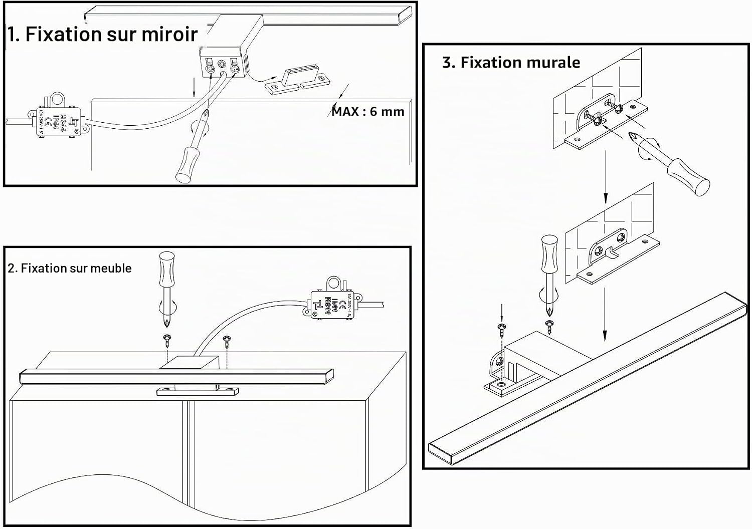 Detalle de Aourow XGJ-018-0300-5W ledspiegellamp 300 mm, 500 lm, IP44