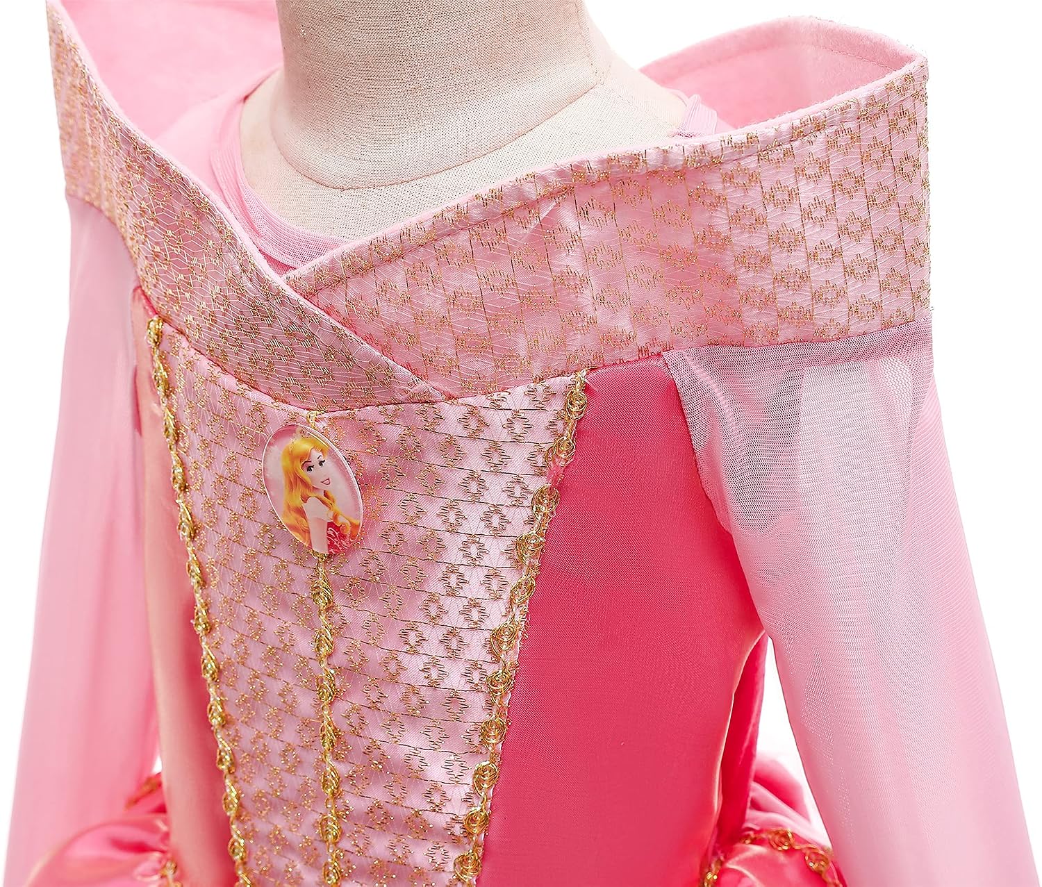Detalle de Abito da Principessa Aurora per bambine 3-8 anni: costume per comunione, battesimo, festa e Halloween