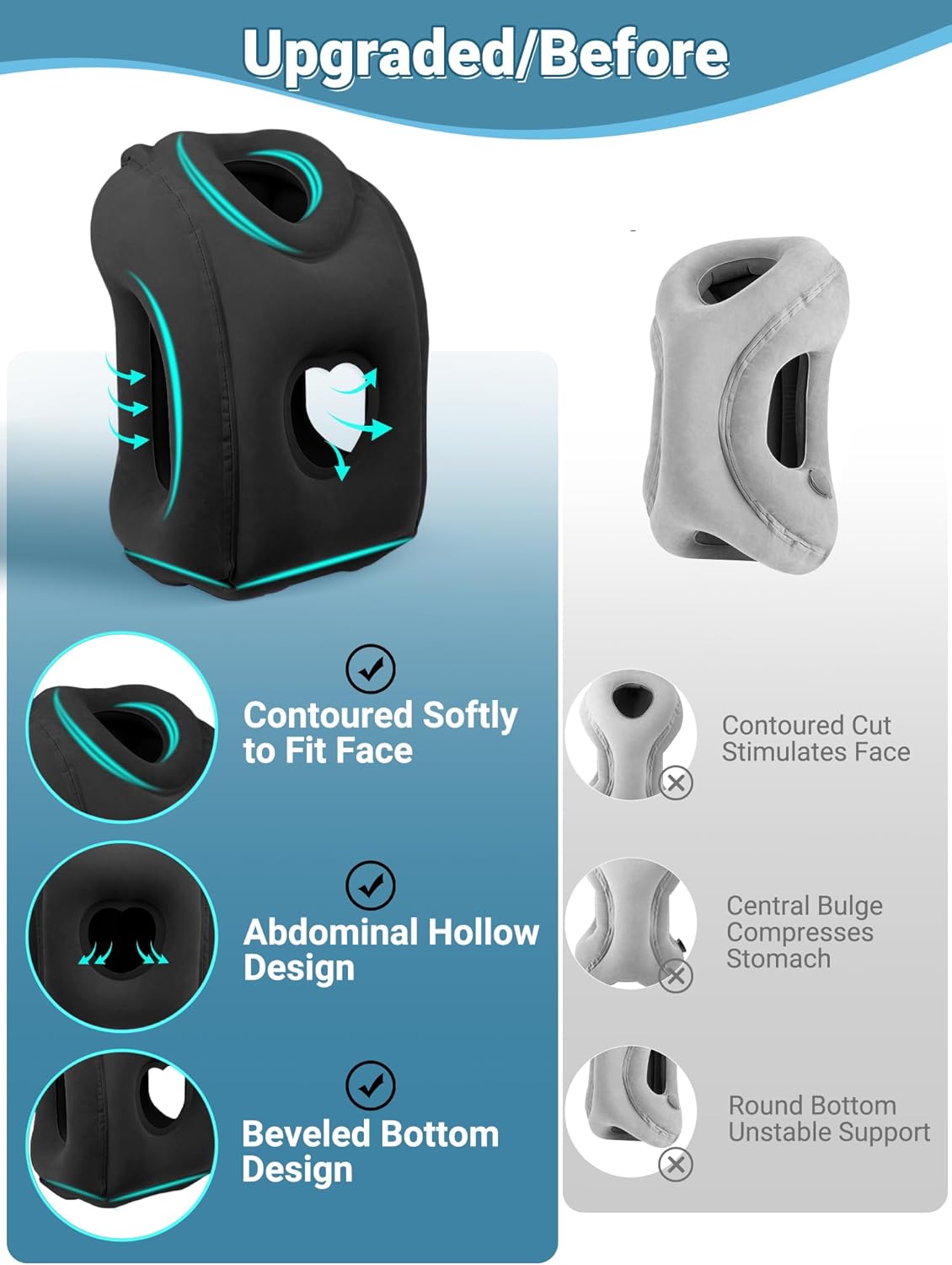 Detalle de Maliton Inflatable Travel Pillow 13x13x20 in