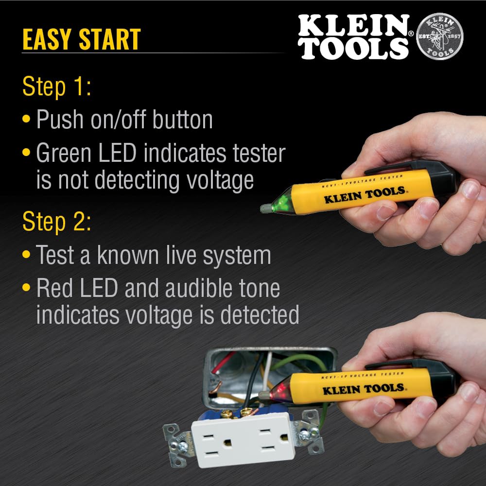 Detalle de Klein Tools NCVT1P Non-Contact Voltage Tester Pen, 50–1000V AC