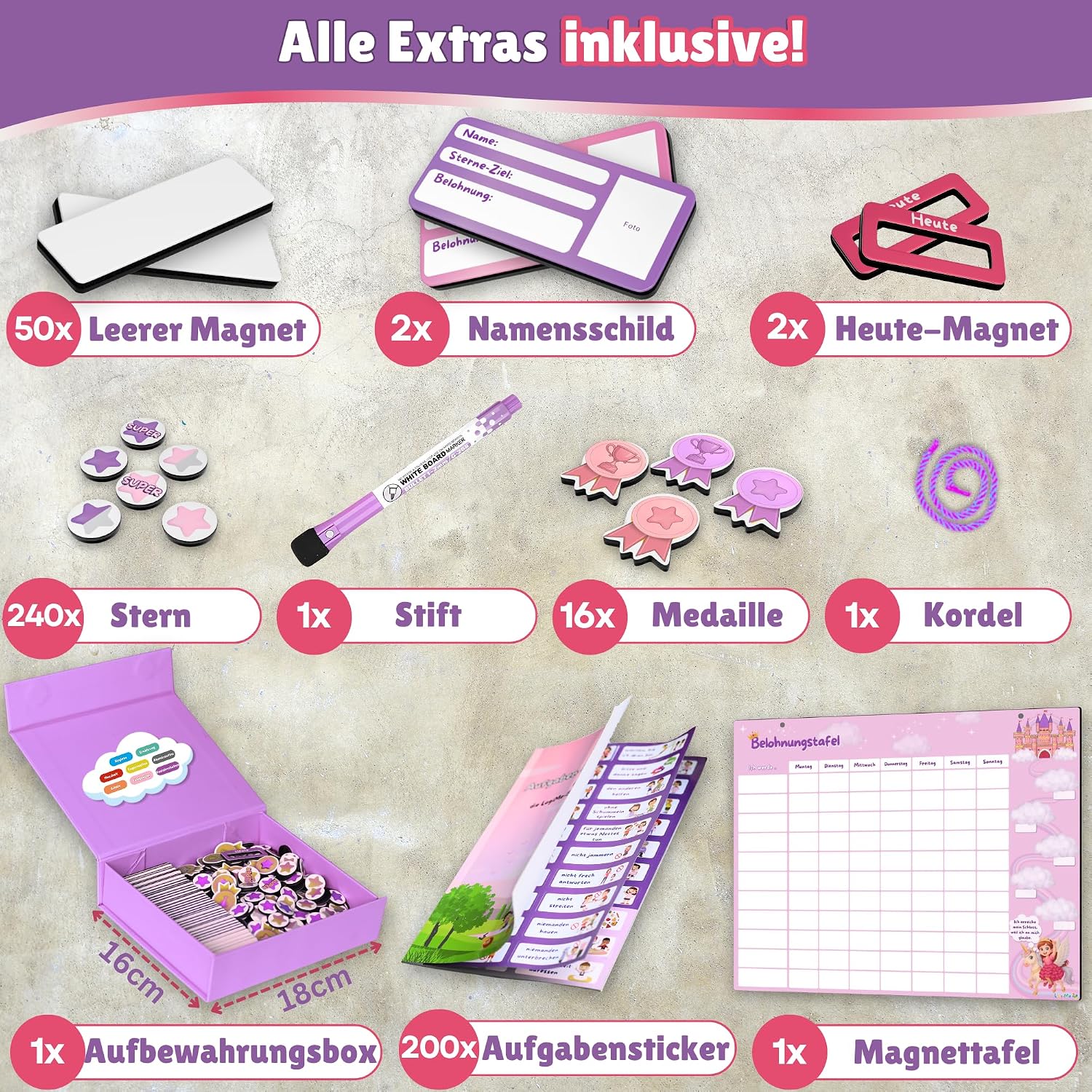 Detalle 2 de LogiMe Belohnungstafel 200 Aufgaben XL 🗓