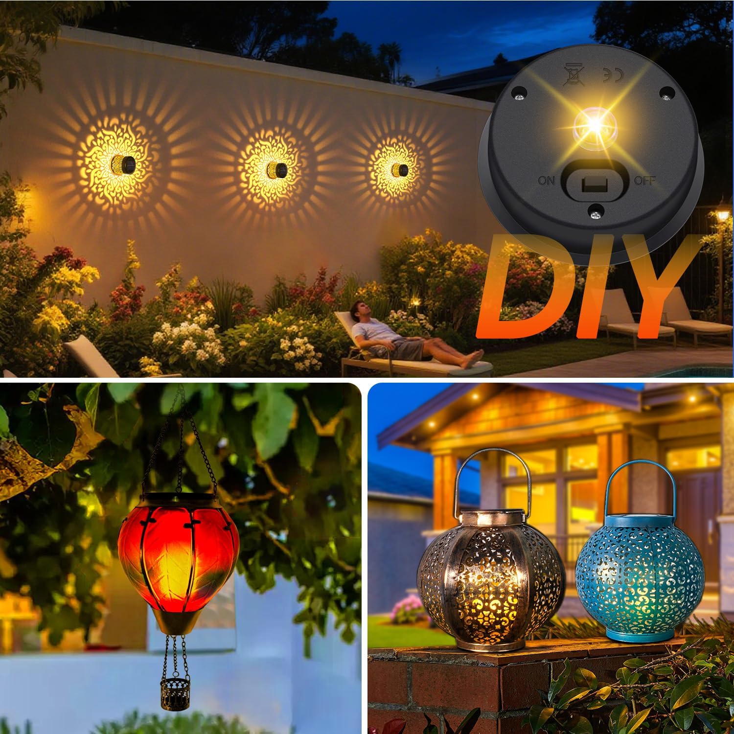 Thumbnail 2 de 4 Pack 8.2cm Solar Light Replacement Top – Waterproof Solar Panel Cover for Outdoor Lanterns