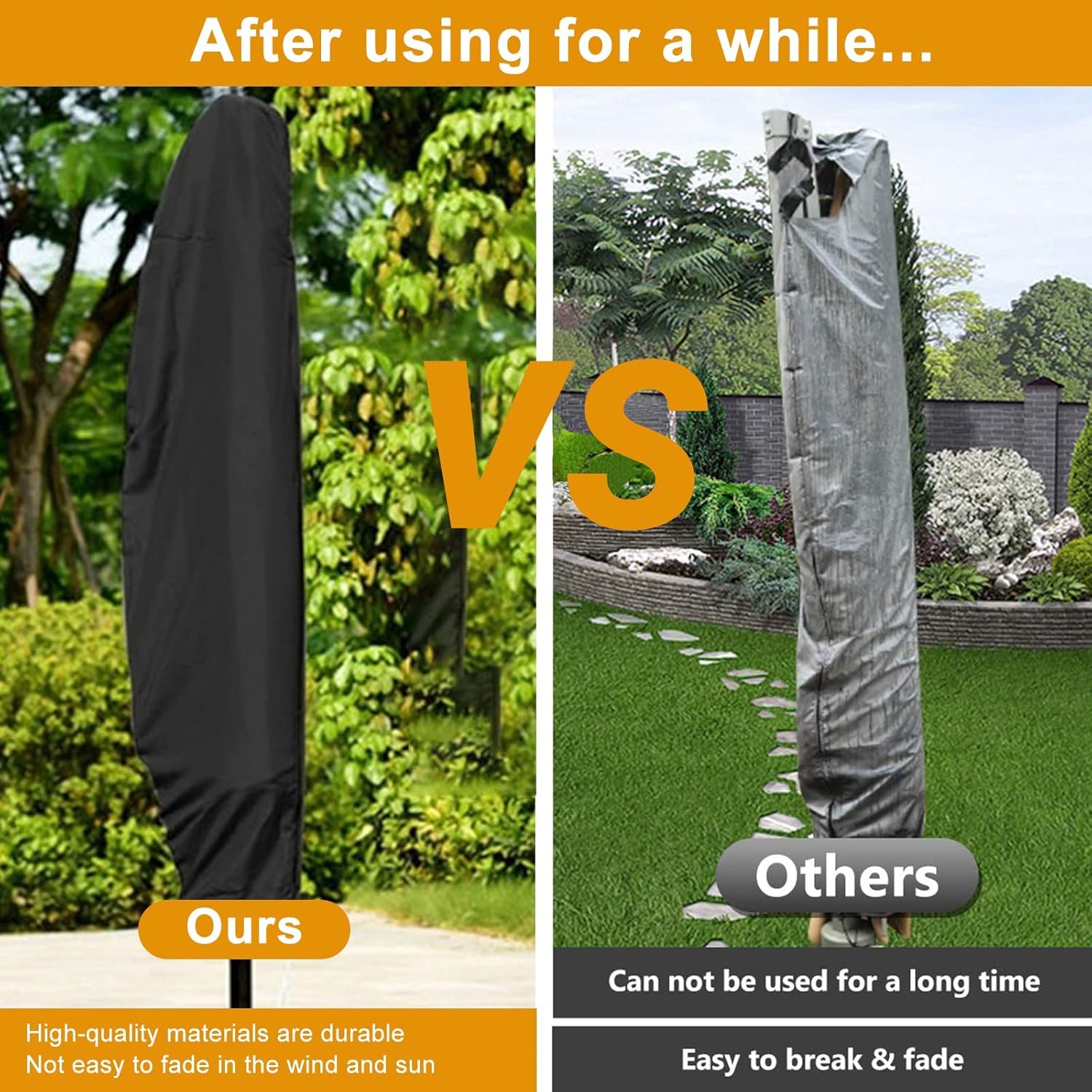 Thumbnail 4 de Waterproof Cantilever Parasol Cover (600D Oxford, UV resistant, zip) for offset umbrellas up to 3m