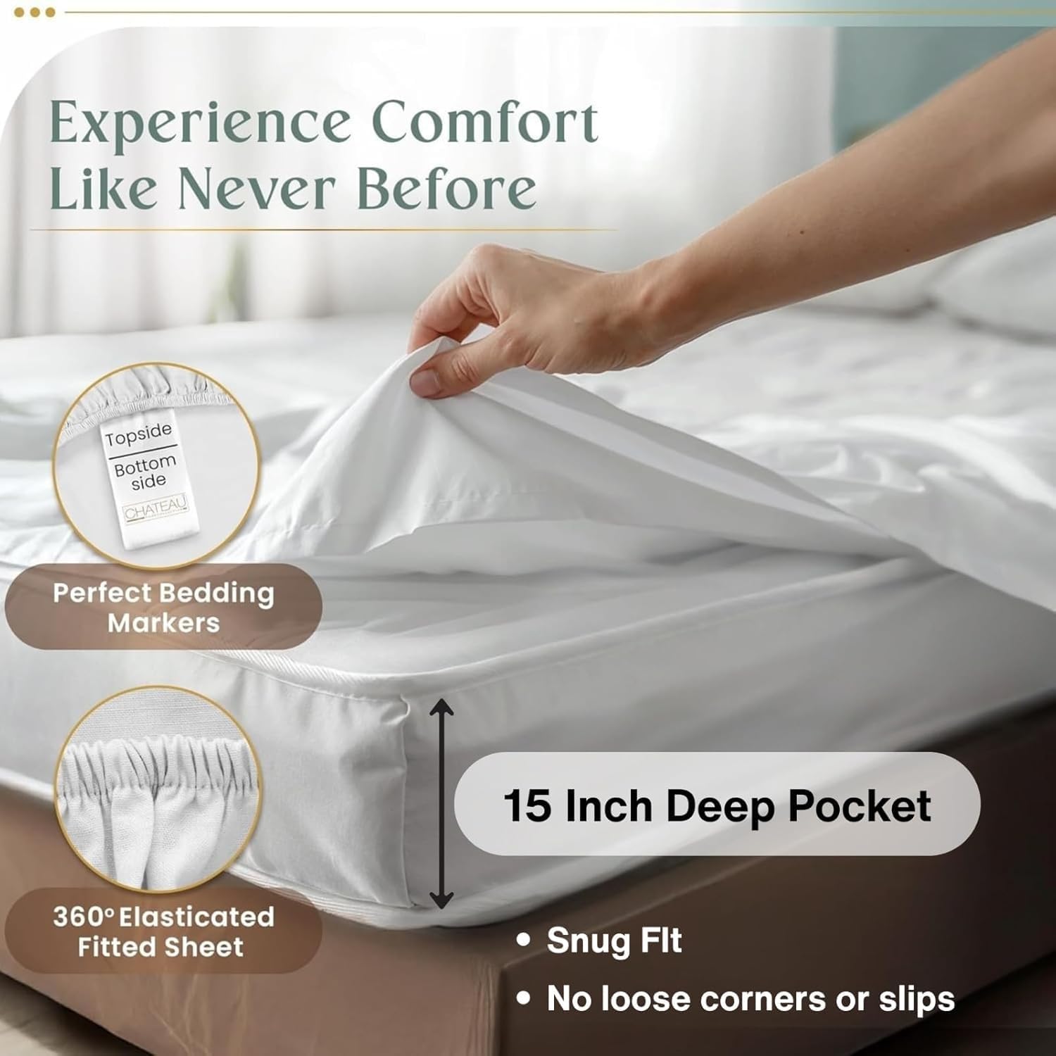 Thumbnail 2 de 800 TC Hotel Collection Egyptian Cotton King Sheet Set