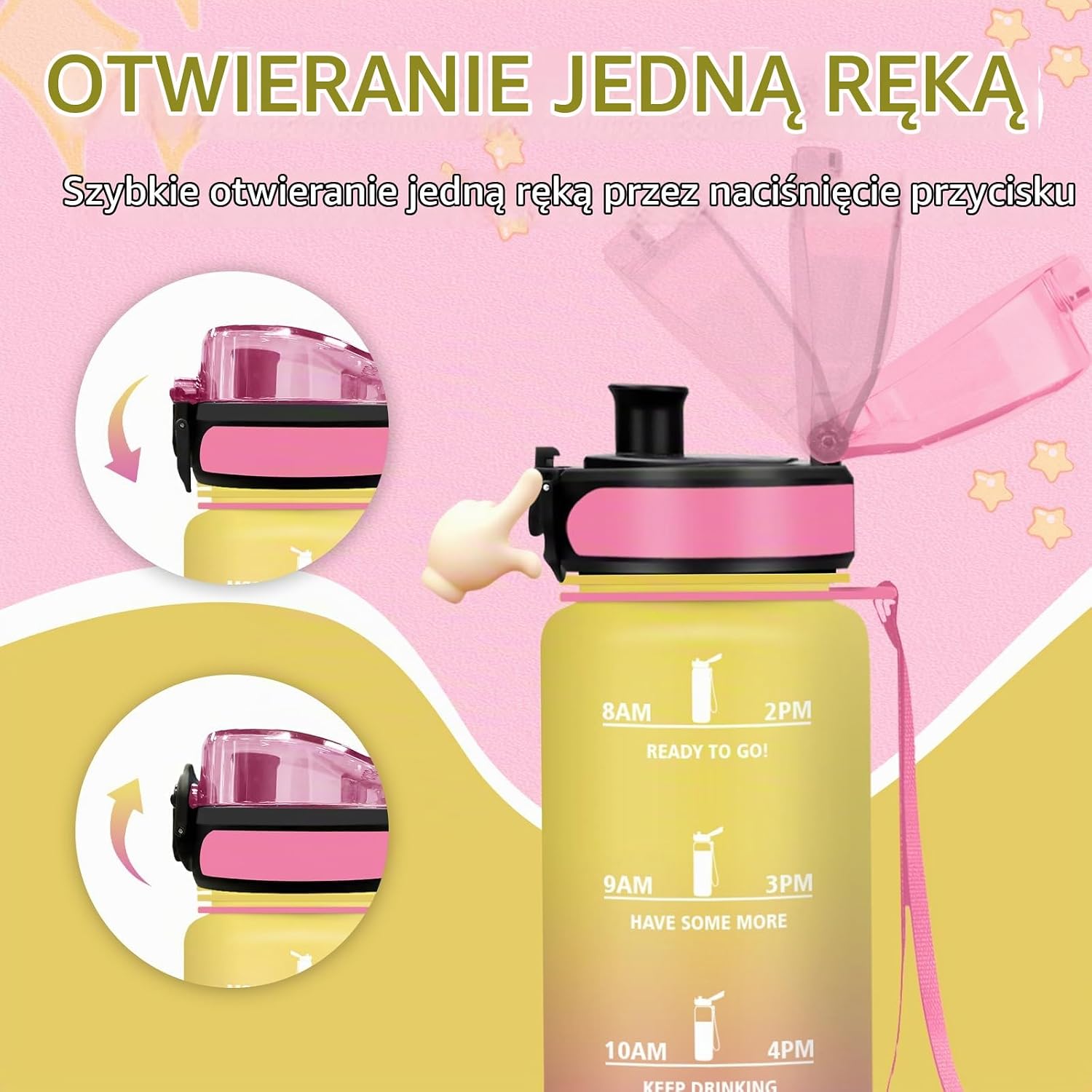 Thumbnail 4 de Grsta Grsta-TY-SHZYG-500ML-JB-Yellow-Pink – butelka dla dzieci 500 ml z podziałką