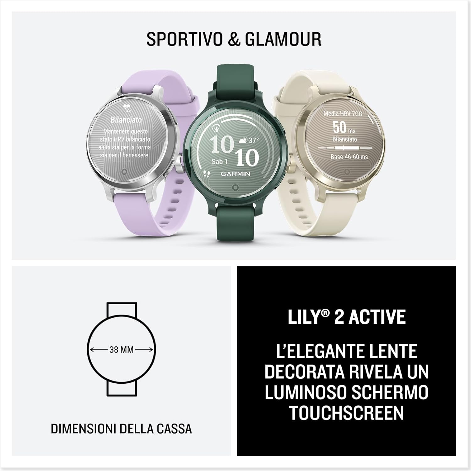 Thumbnail 6 de Garmin Lily 2 Active: smartwatch femminile compatto e di stile, GPS e autonomia di 9 giorni
