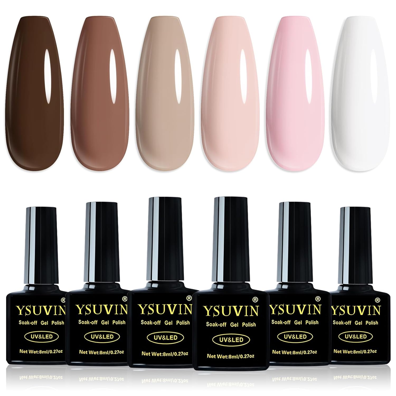 Thumbnail 6 de YSUVIN UV-Nagellack Rot – 6er-Set mit Soak-Off UV Gel Polish (8 ml je Farbe)