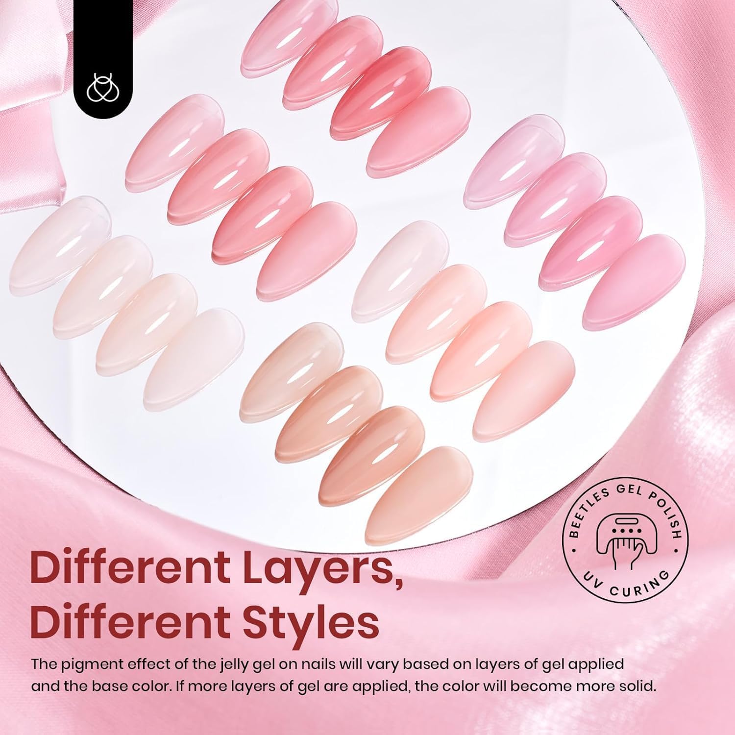 Detalle 2 de Beetles Jelly Gel 6 Colors Nail Set 💅