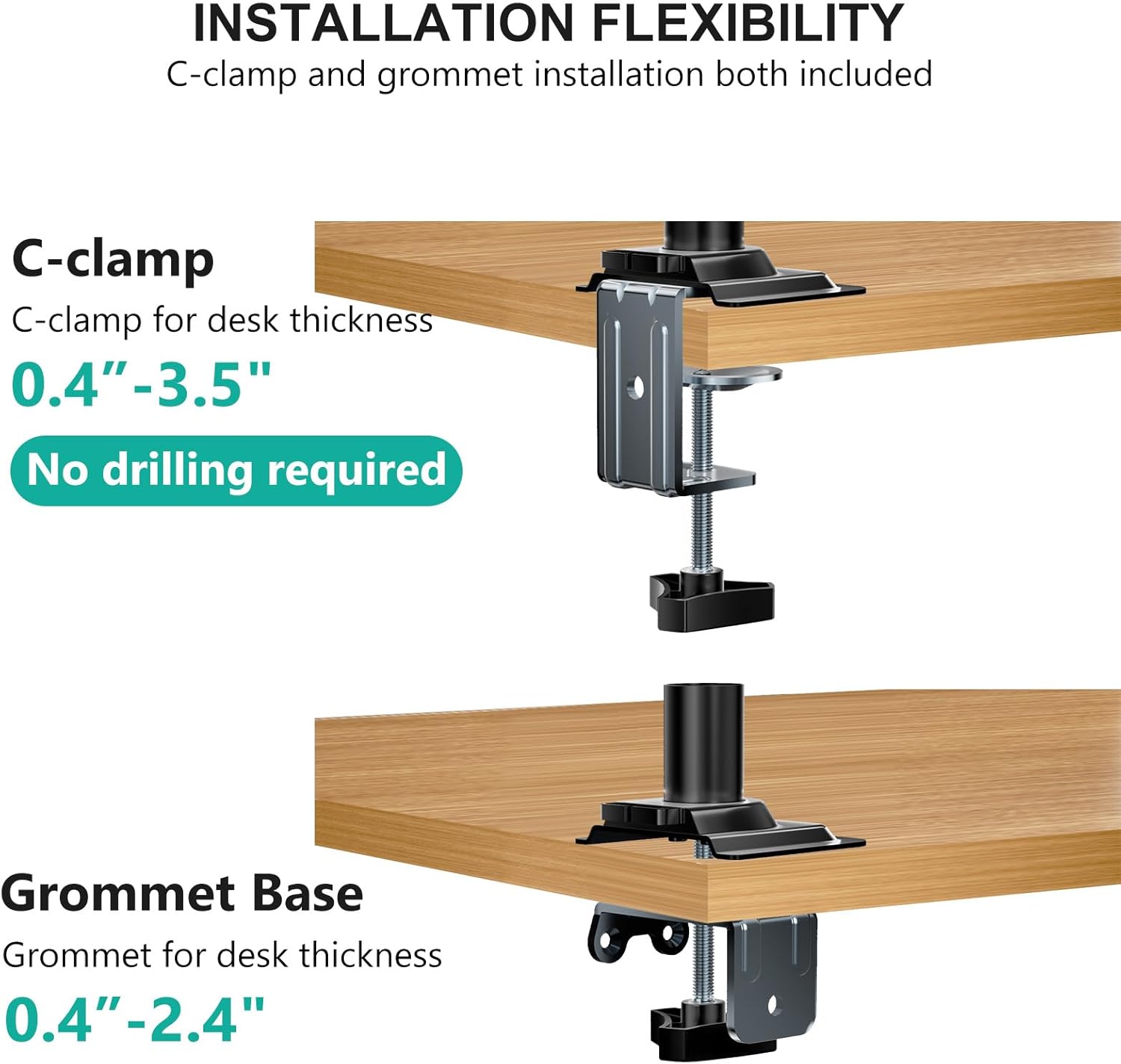 Thumbnail 6 de WALI M00LP fully adjustable laptop desk mount with vented tray (up to 17 inch, up to 10 kg)