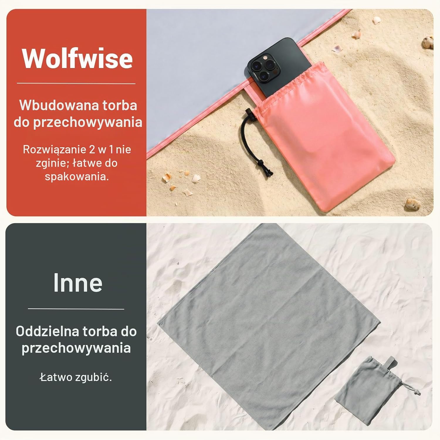 Thumbnail 6 de Wolfwise 25213 – koc plażowy 275 × 305 cm, wodoodporny i antypiaszczysty
