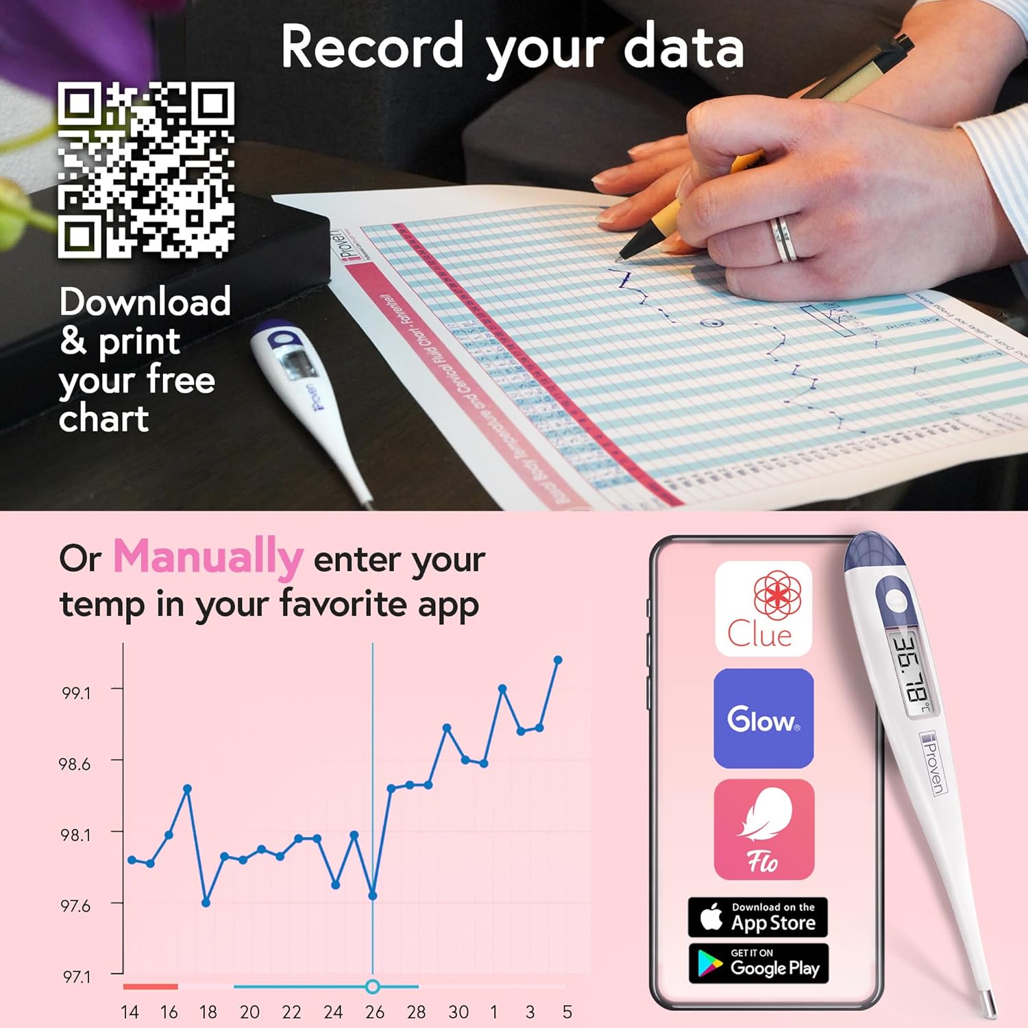 Thumbnail 5 de iProven Digital Basal Thermometer 0.01°C