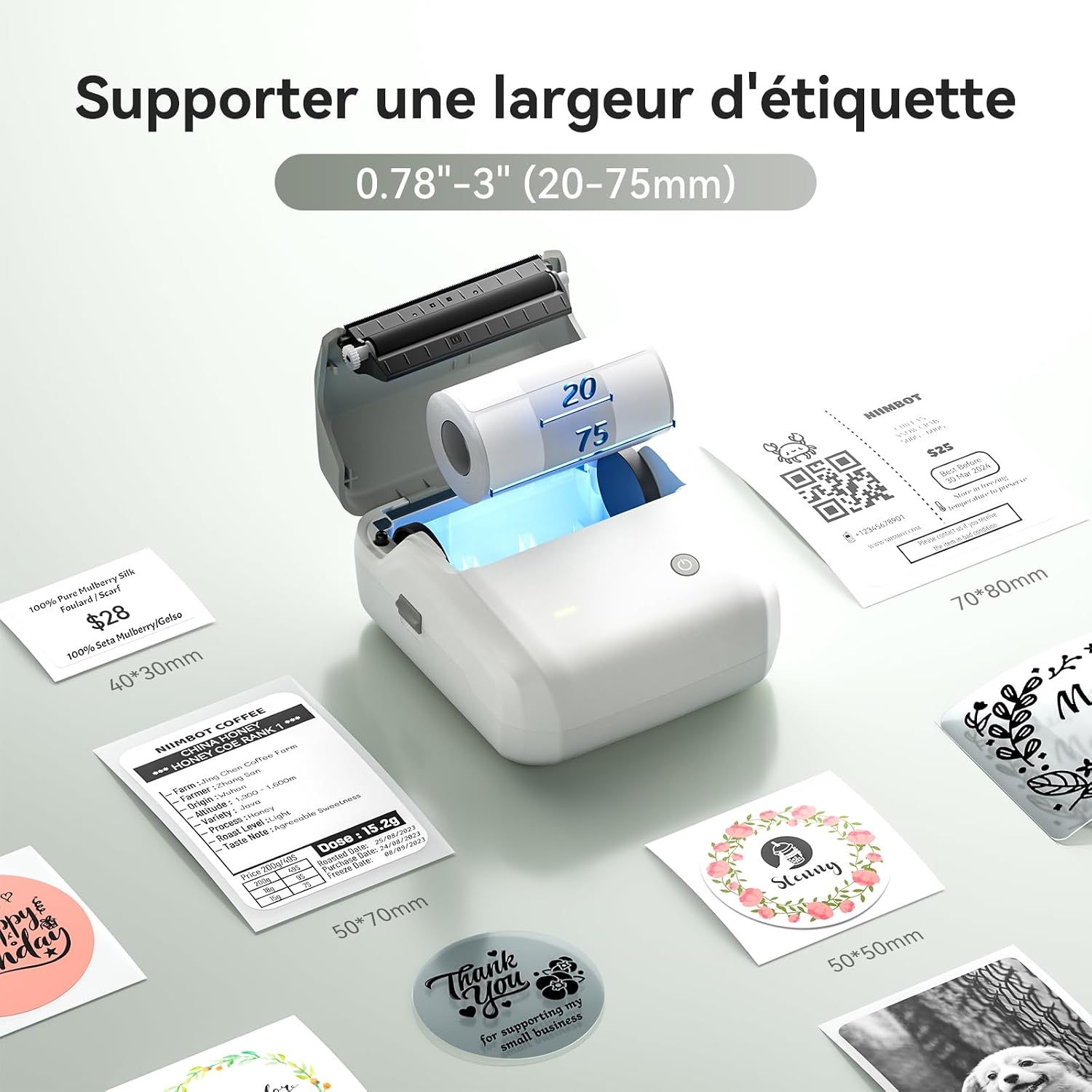 Thumbnail 1 de NIIMBOT B31 étiqueteuse — Imprimante thermique portable 20–77 mm pour codes-barres, adresses et logos