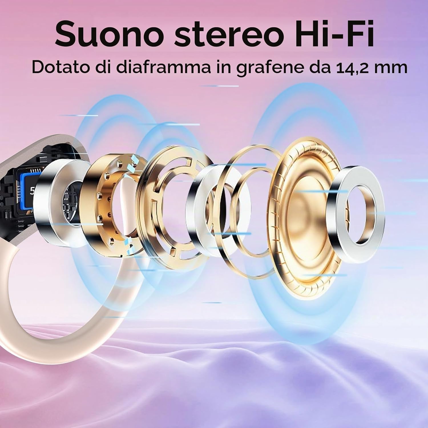 Thumbnail 6 de AI Cuffie Traduzione 3 in 1 Bluetooth 5.4: auricolari traduttori con 164 lingue (rosa dorato)