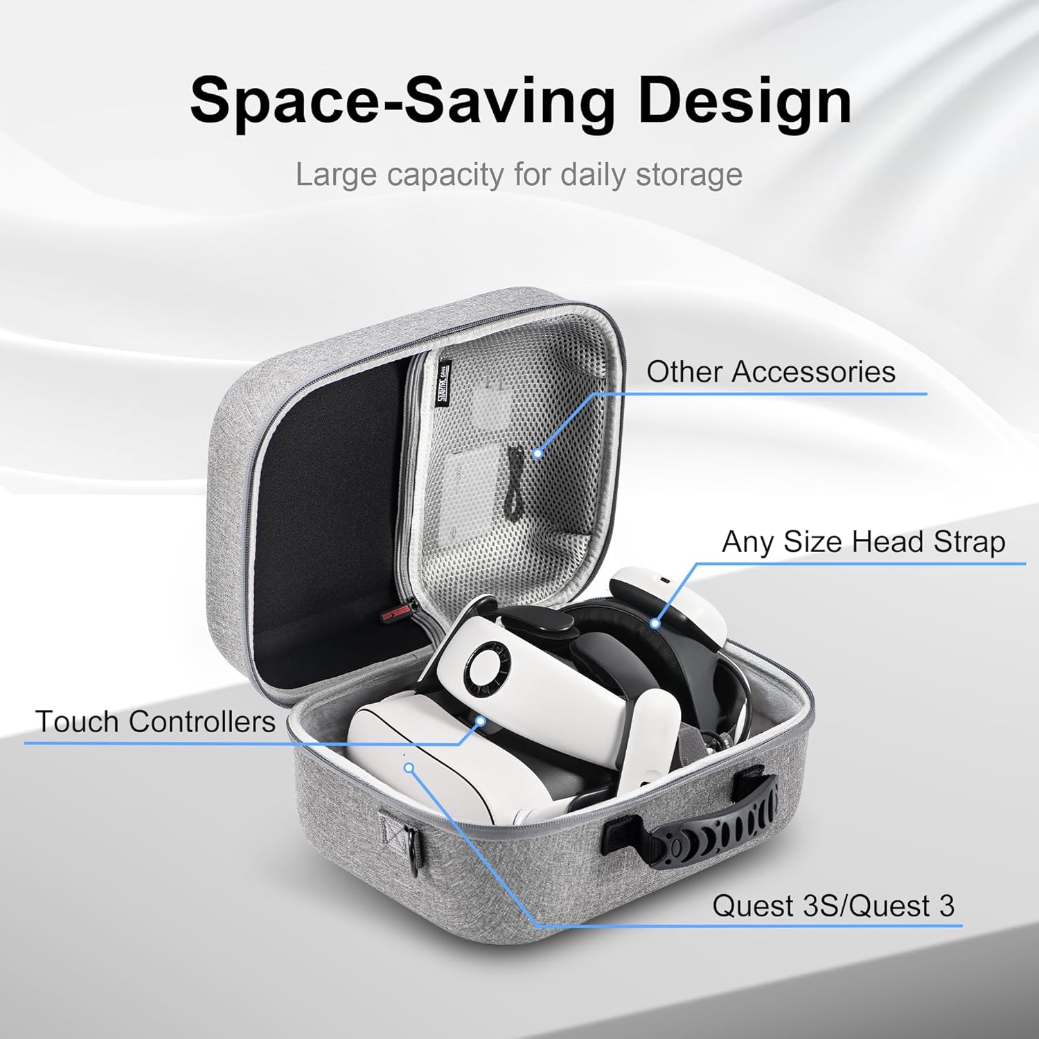 Thumbnail 1 de DEVASO Large Carrying Case for Meta Quest 3S Accessories