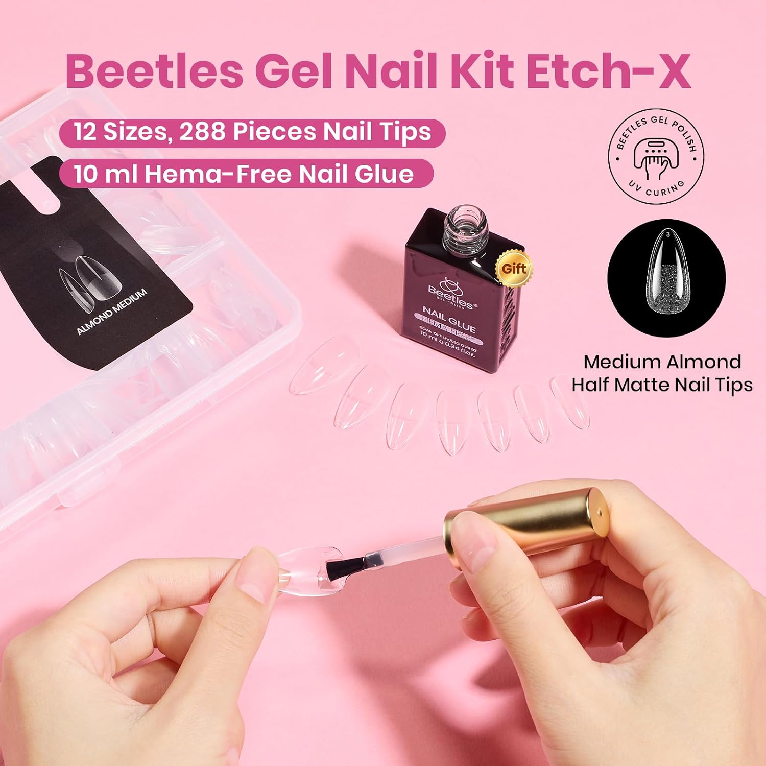 Detalle 2 de Beetles Almond Nail Tips, 288-Piece Set