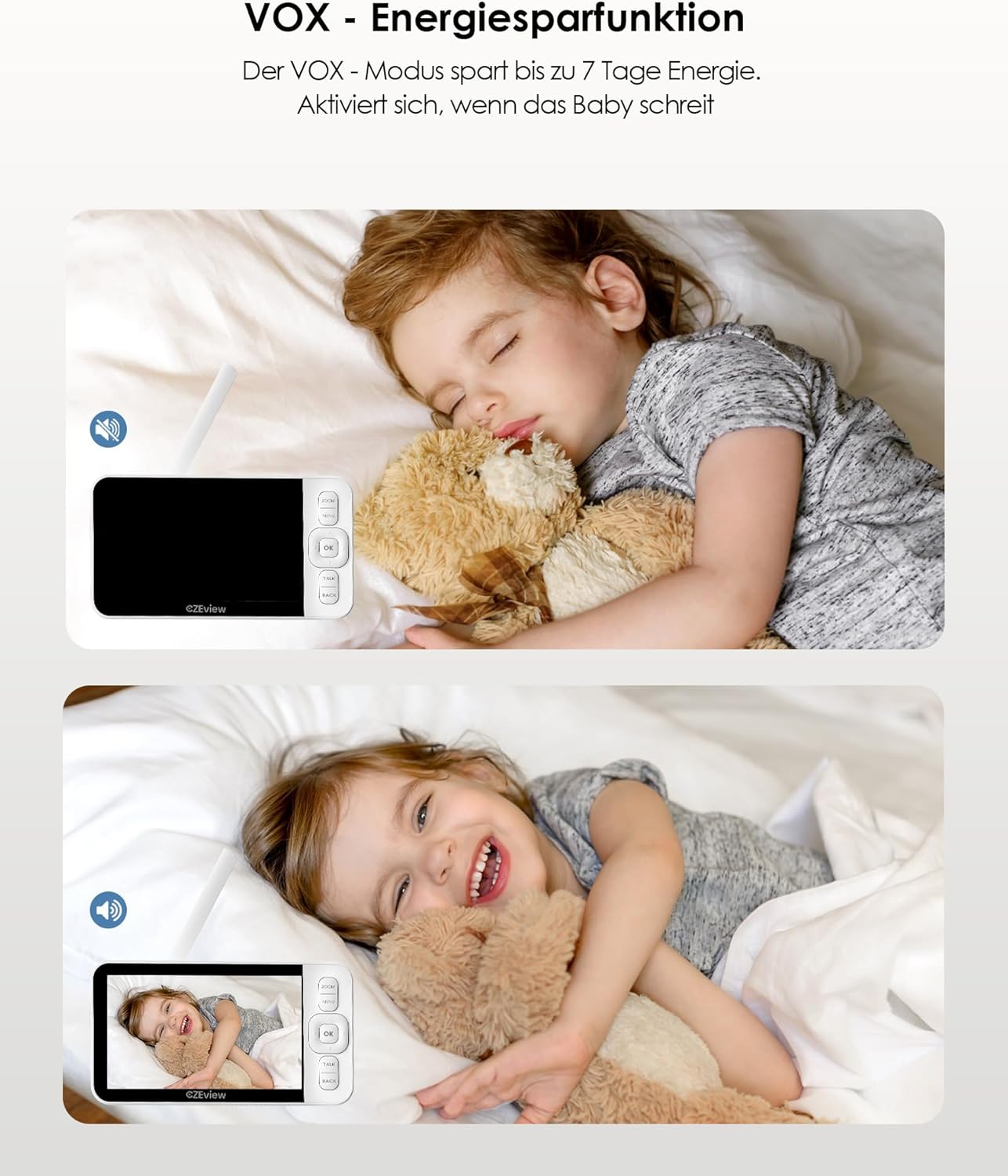 Thumbnail 6 de CZEview Babyphone mit Kamera 2K 5,0 Zoll mit App