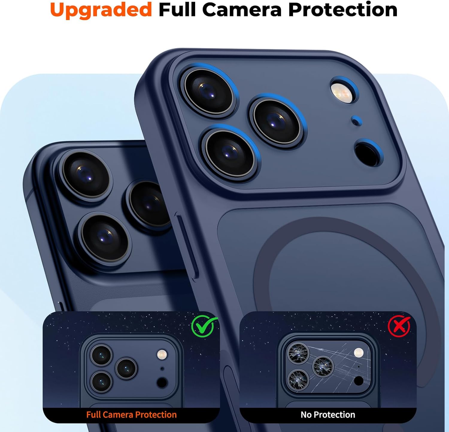 Thumbnail 4 de zapica Magnetic for iPhone 17 Pro Case — Upgraded with Camera Control Button, Full Camera Protection, and Screen Protector (Translucent Deep Blue)