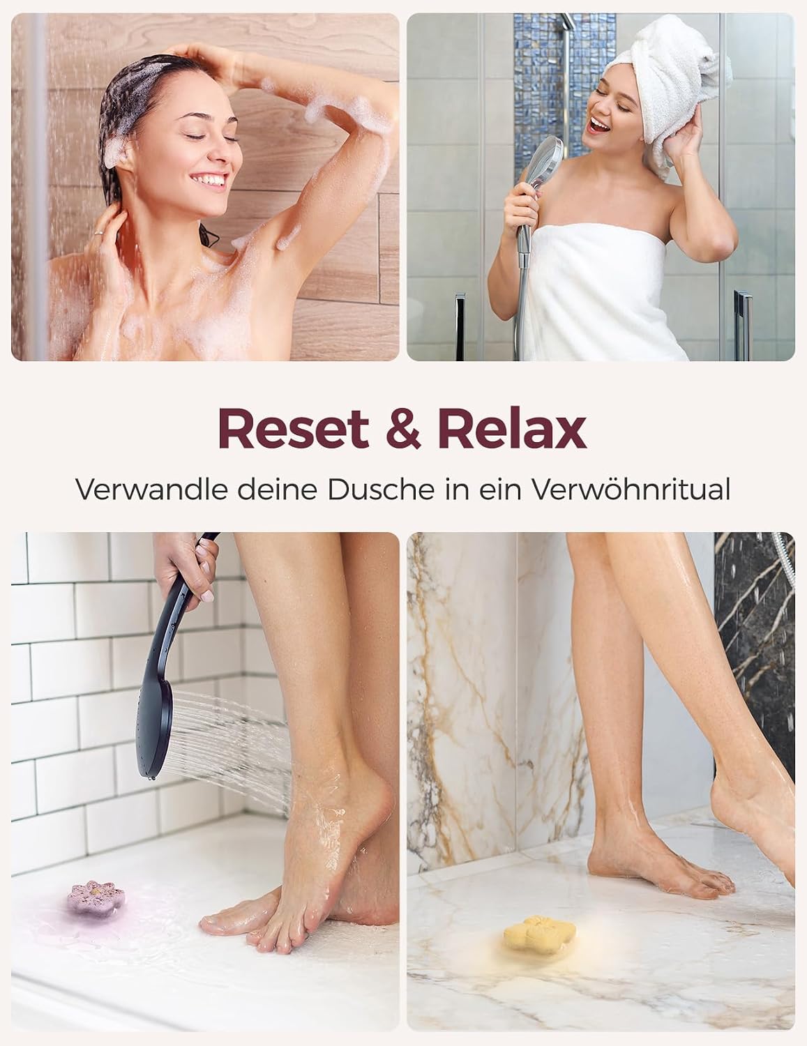 Detalle de Momcozy Shower Steamer 14er-Pack mit 7 floralen Duschbomben – Wellness-Dampftabletten für die Dusche
