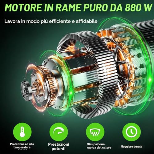 Detalle 2 de CEEPUY 8 Pollici Mini Motosega a Batteria 880W con 2x4000mAh – Potatura efficace e sicura